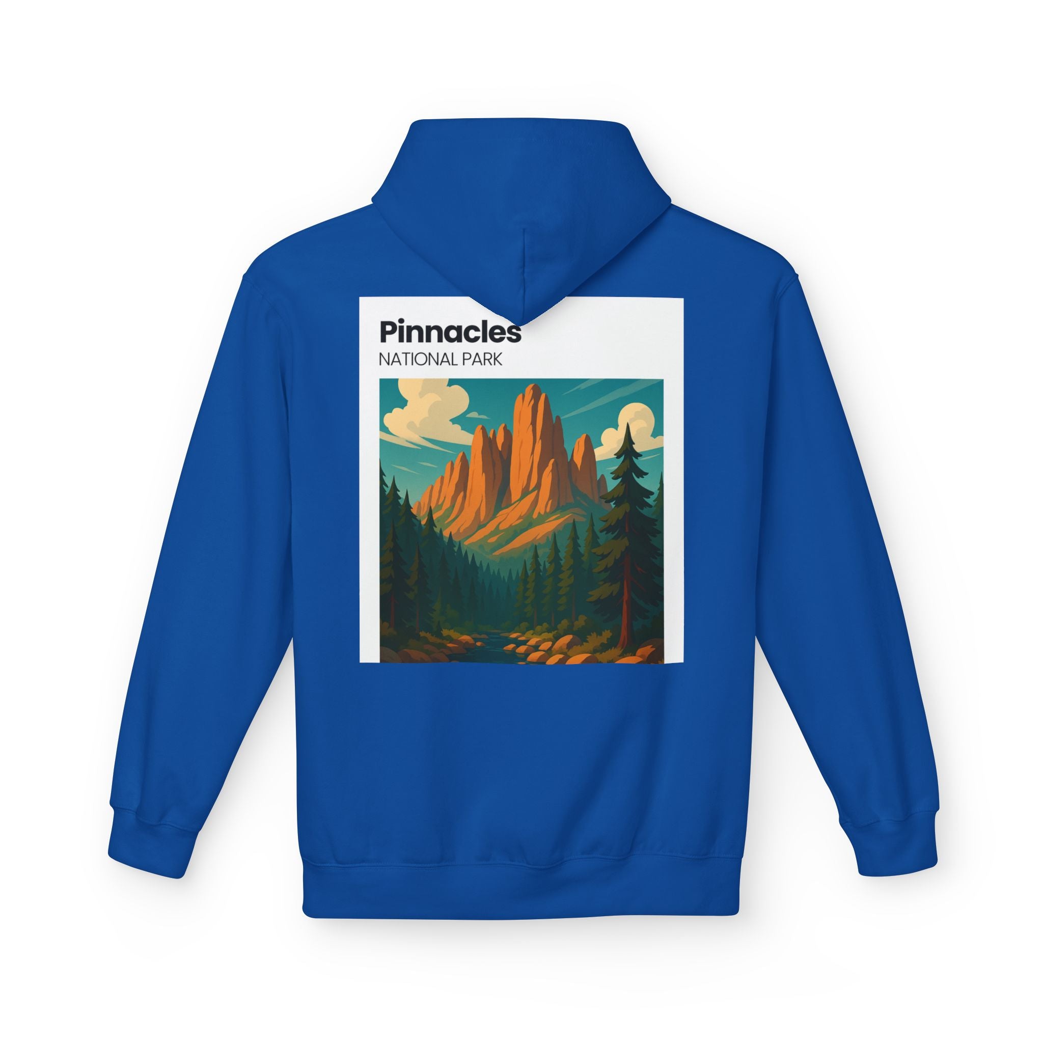 Pinnacles National Park vintage poster Hoodie | Mountain landscape camp retro