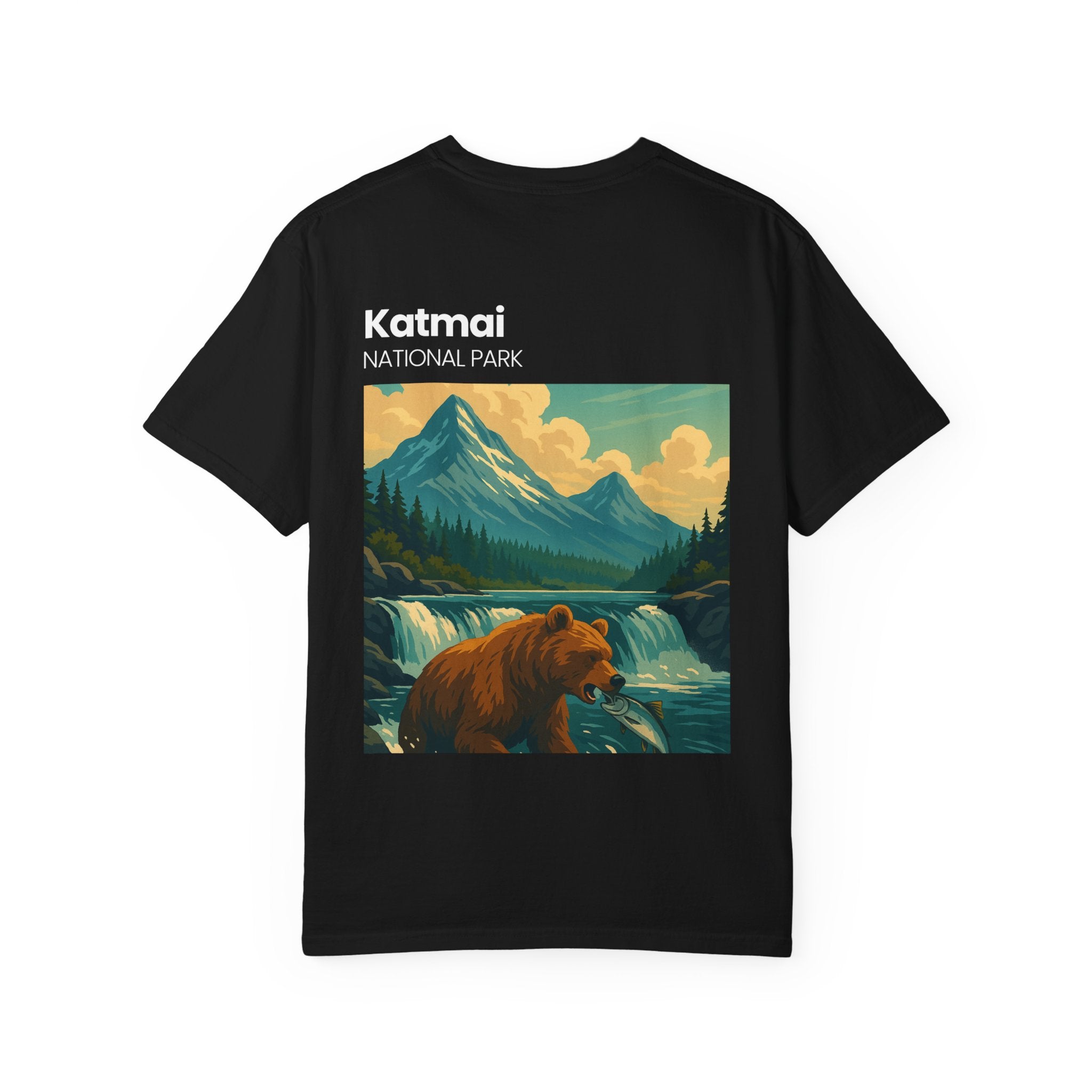 Katmai National Park Bear Illustration T-shirt | Mountain River Nature Tee