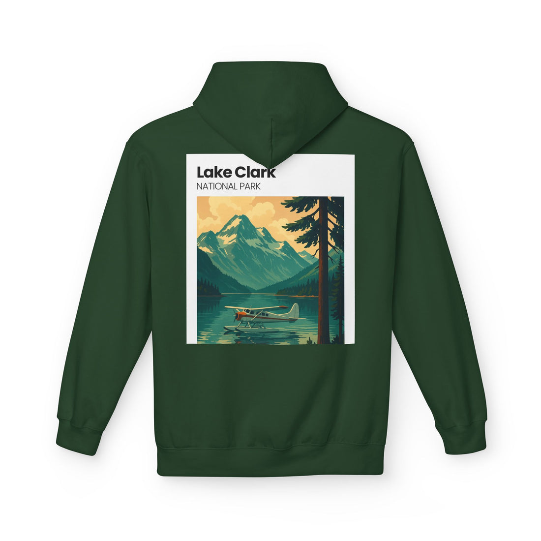 Lake Clark National Park vintage landscape Hoodie | Mountain Lake Seaplane