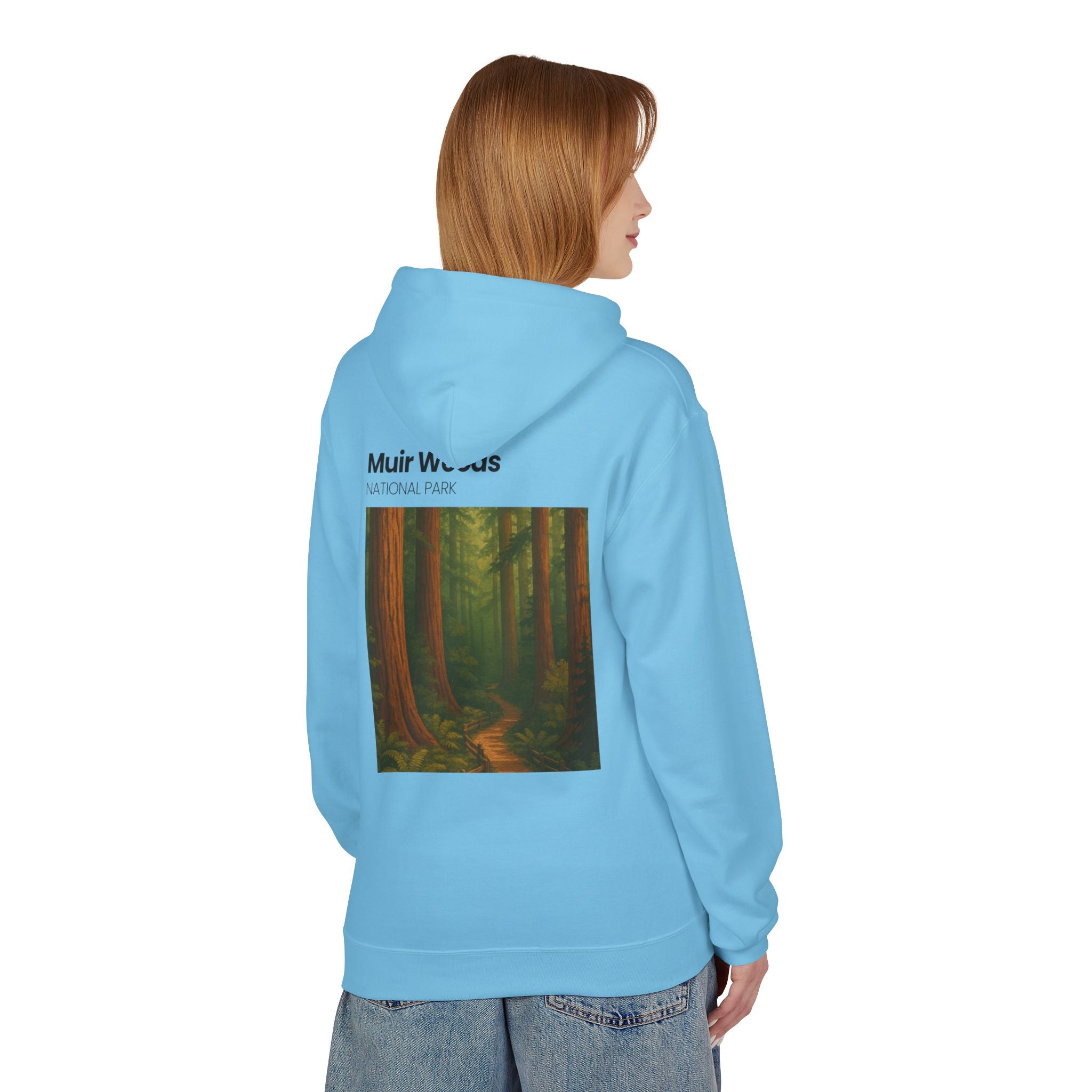 Muir Woods National Park Forest Path Hoodie | Vintage Nature Poster