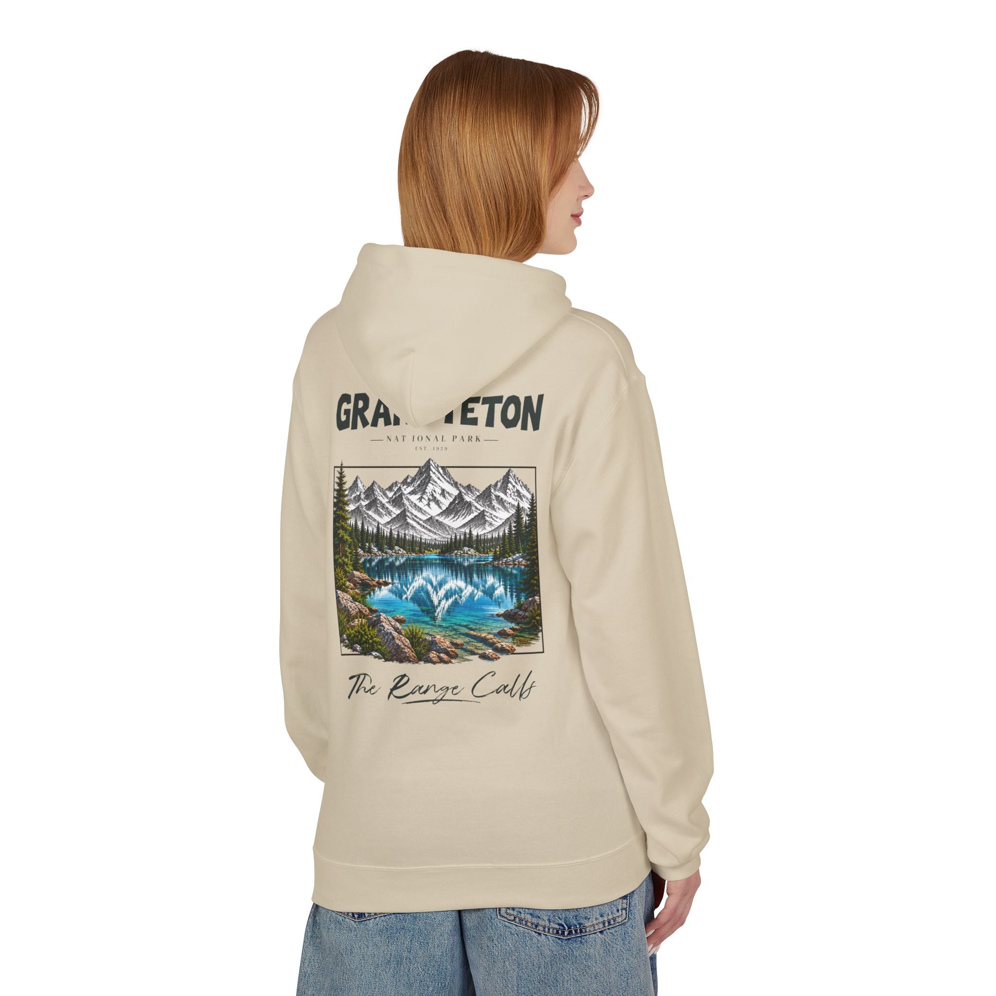 Grand Teton National Park Lake Reflection Graphic Hoodie