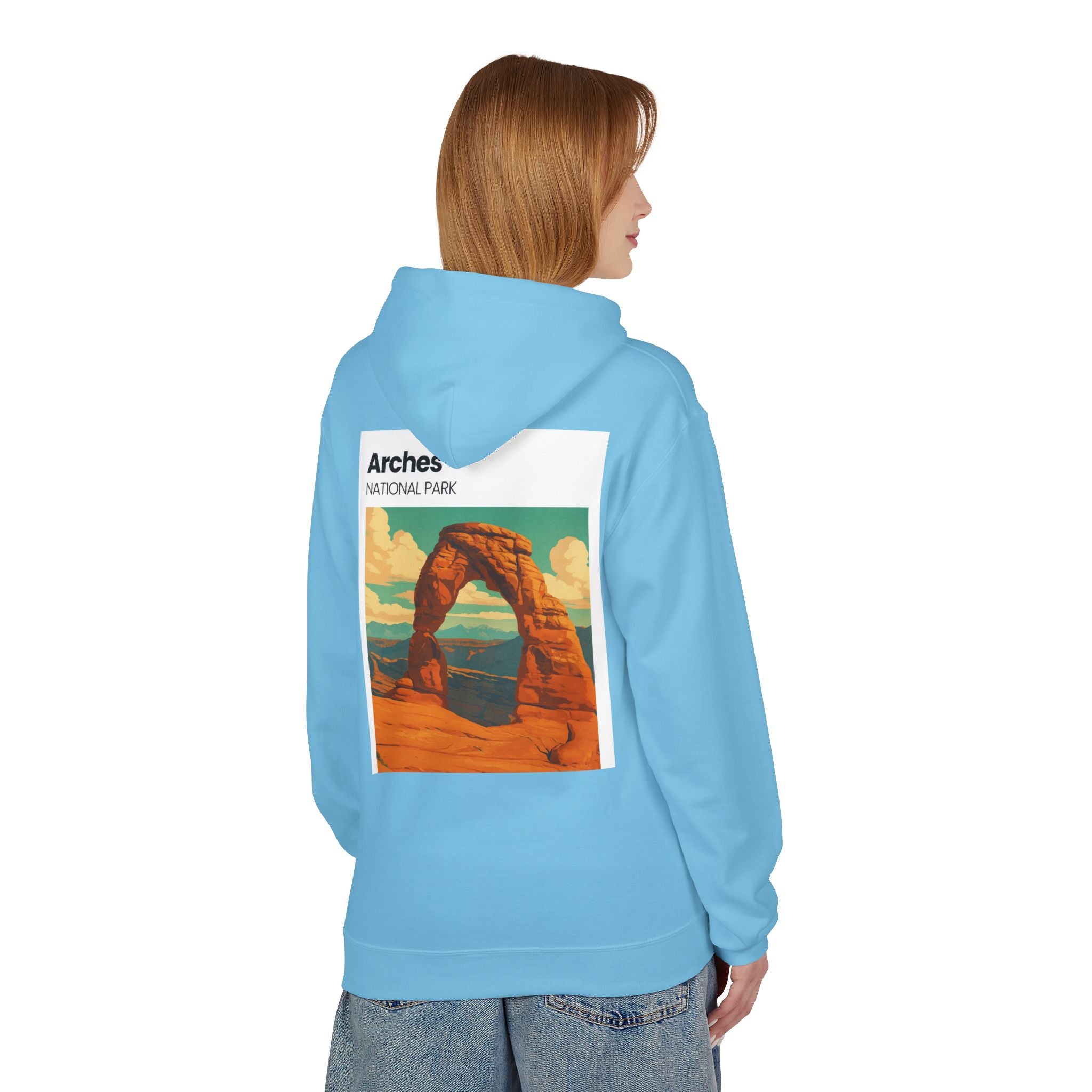 Arches National Park Arch Hoodie | Vintage Travel Poster Style