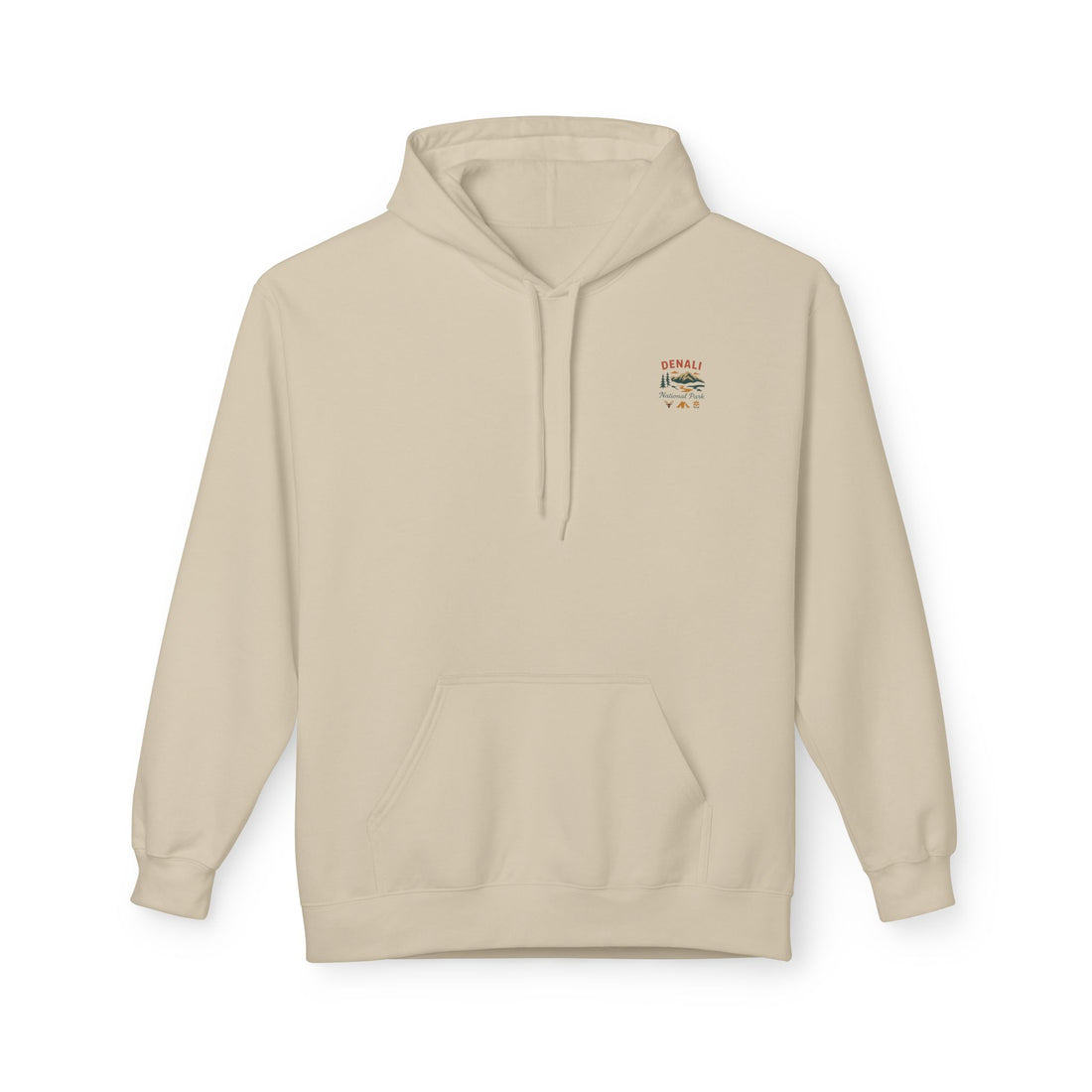 Mini Sunset Surf Patch Hoodie | Palm Tree Beach Graphic, White Chest Print