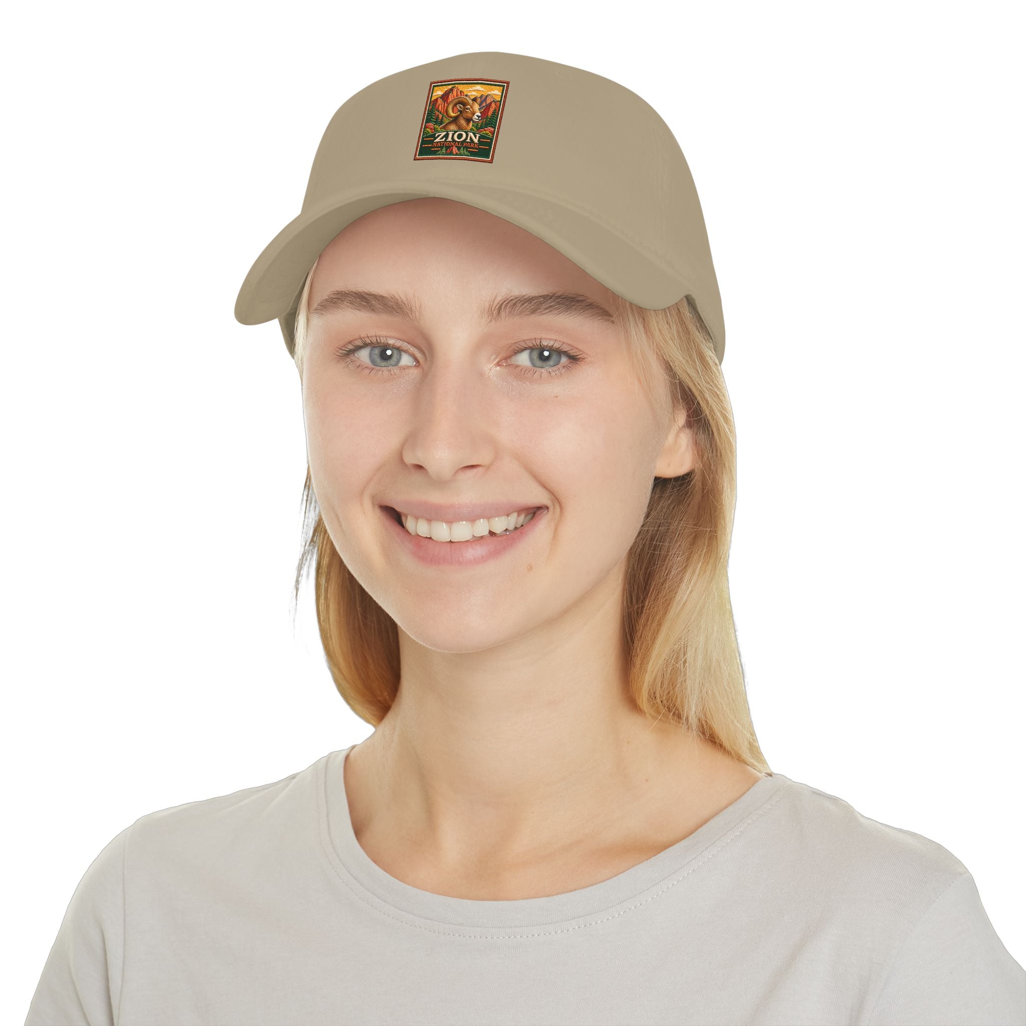 Bighorn Sheep Zion National Park Vintage Graphic Cap square logo