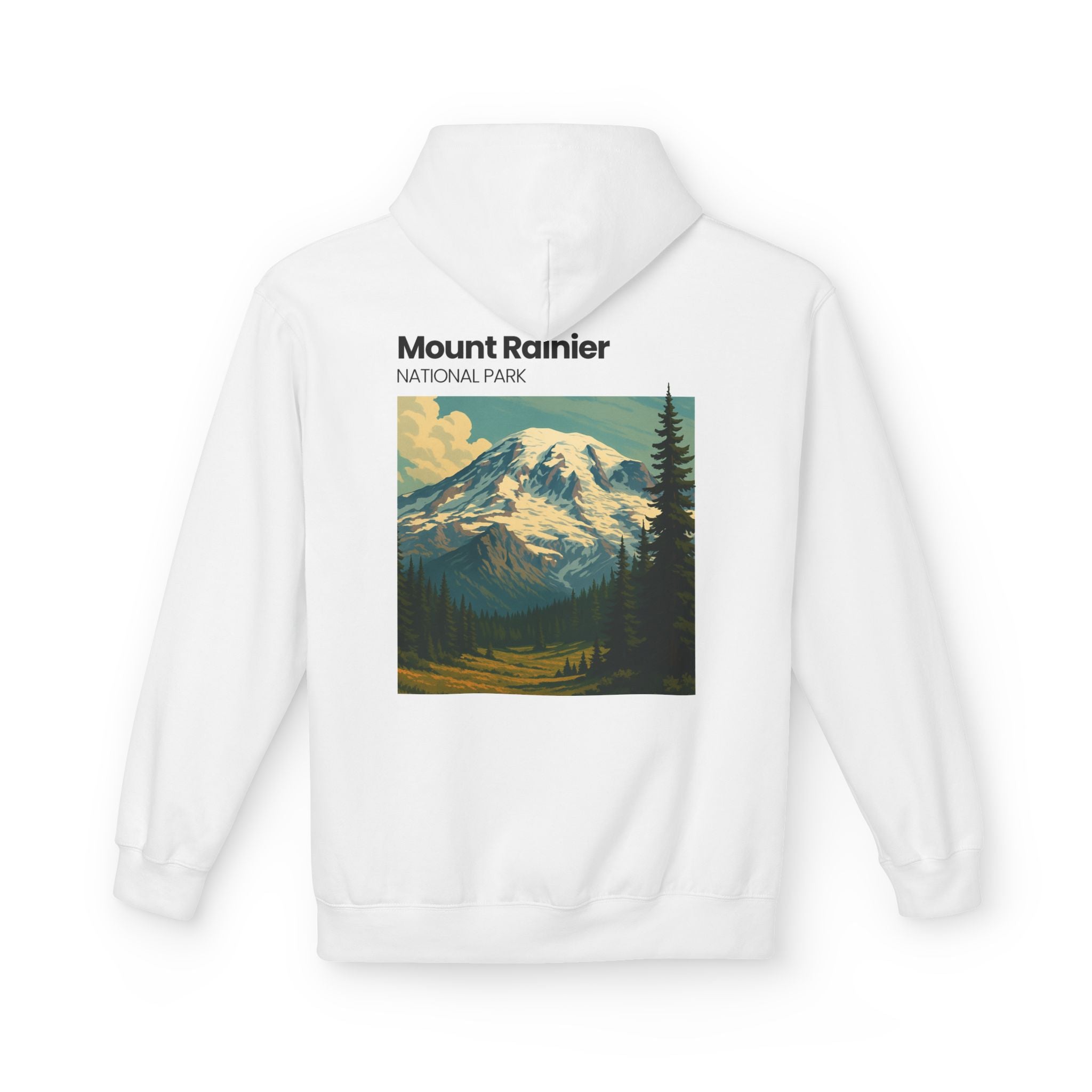 Mount Rainier National Park Hoodie | Vintage Landscape Mountain Design