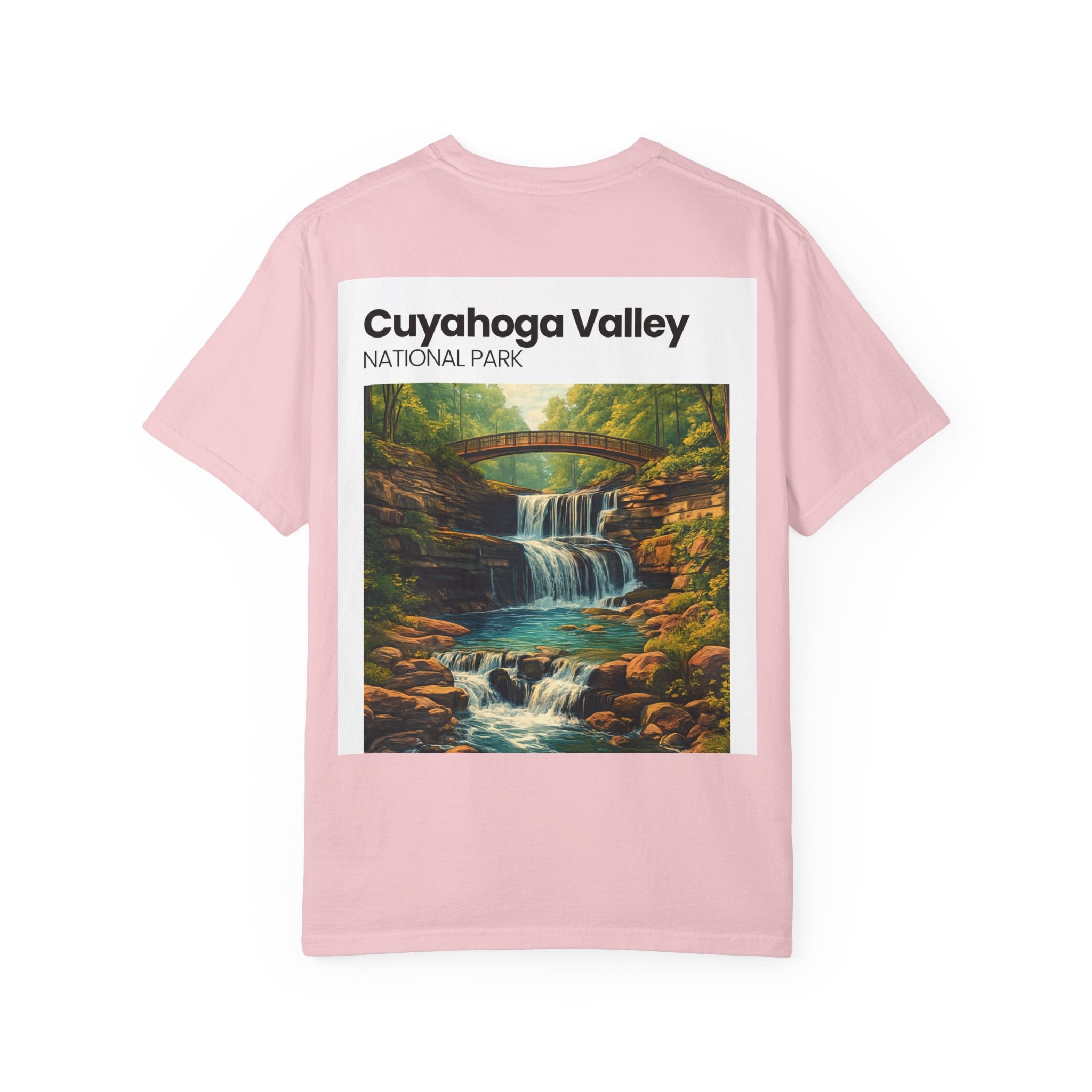 Cuyahoga Valley Waterfall Illustration T-Shirt | National Park Landscape