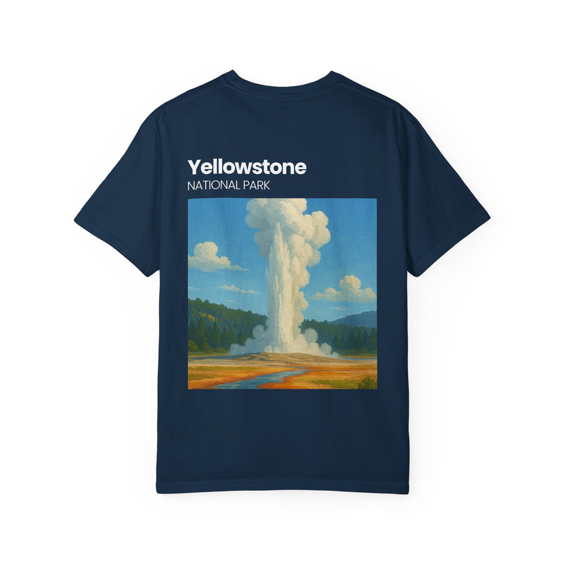 Yellowstone Geyser Illustration T-shirt | National Park Poster Tee