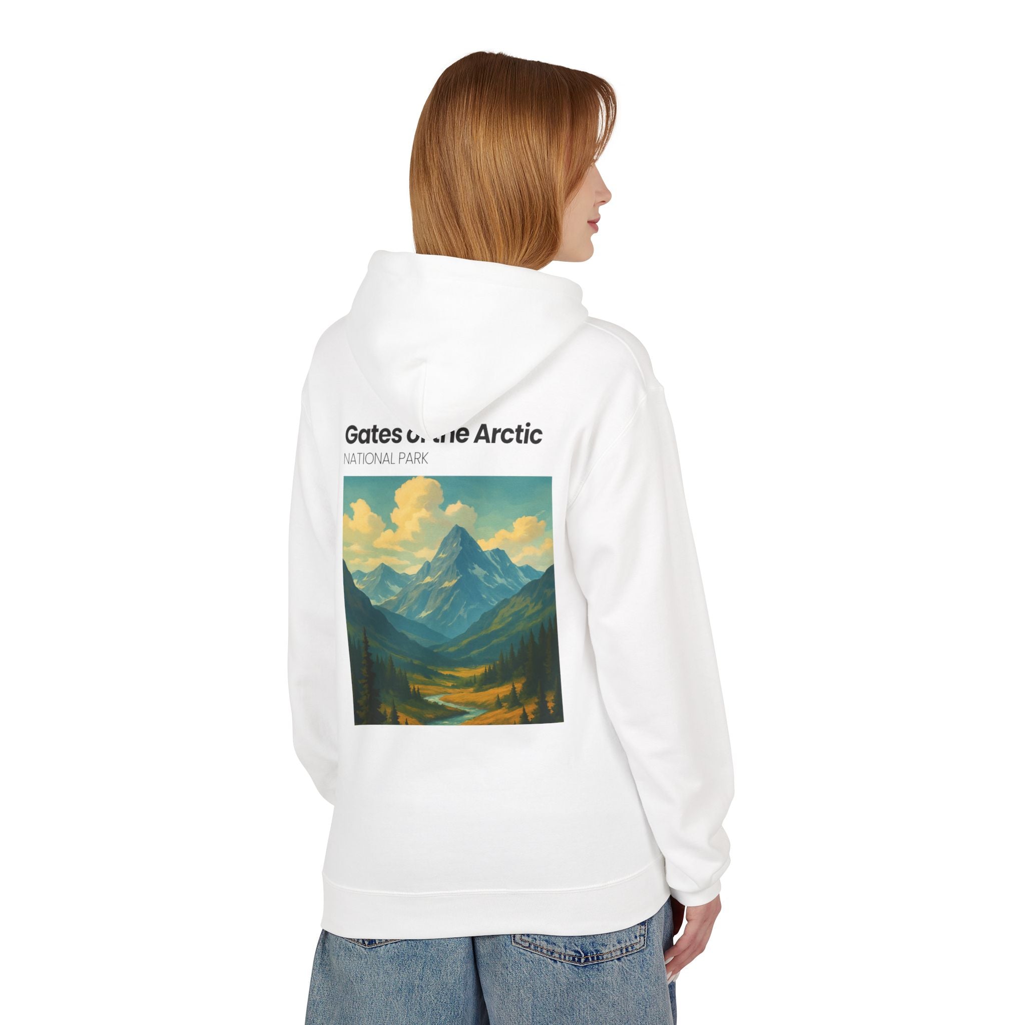 Gates of the Arctic National Park Hoodie | Mountain Landscape Retro Poster