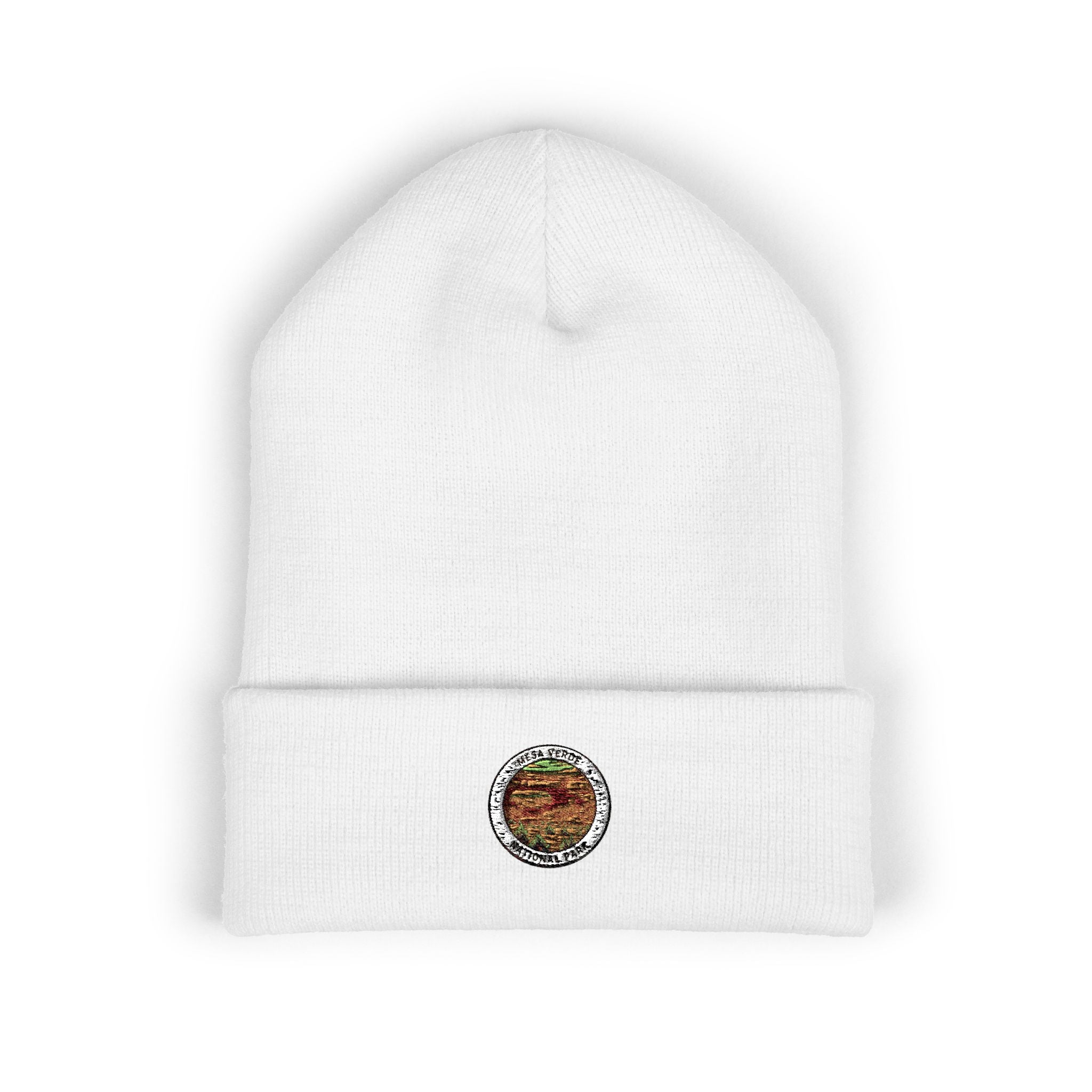 Watercolor Pizza Patch Beanie | Embroidered Cuffed Knit Hat
