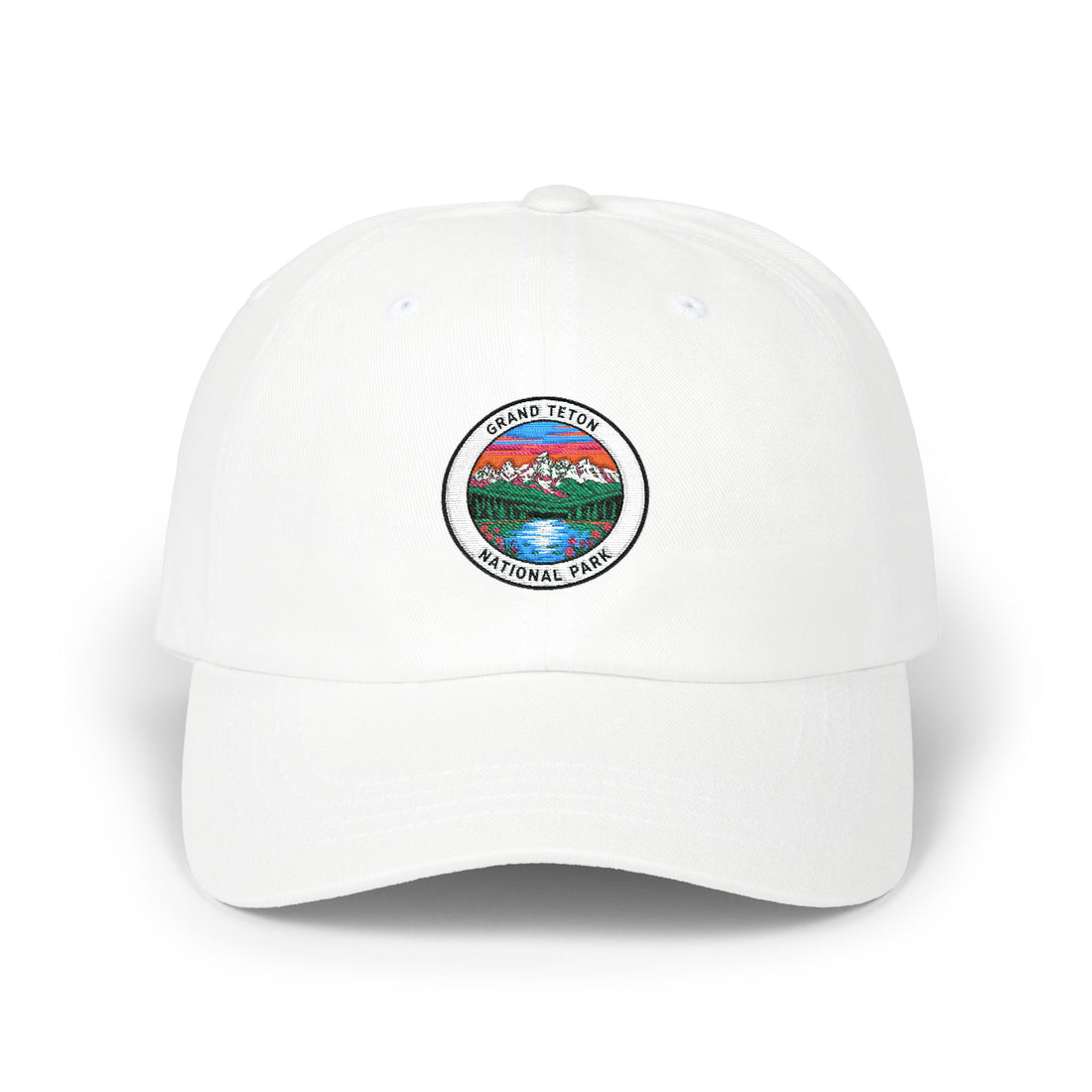 Mountain Lake patch logo Cap | Dad Hat with Scenic Outdoors Emblem