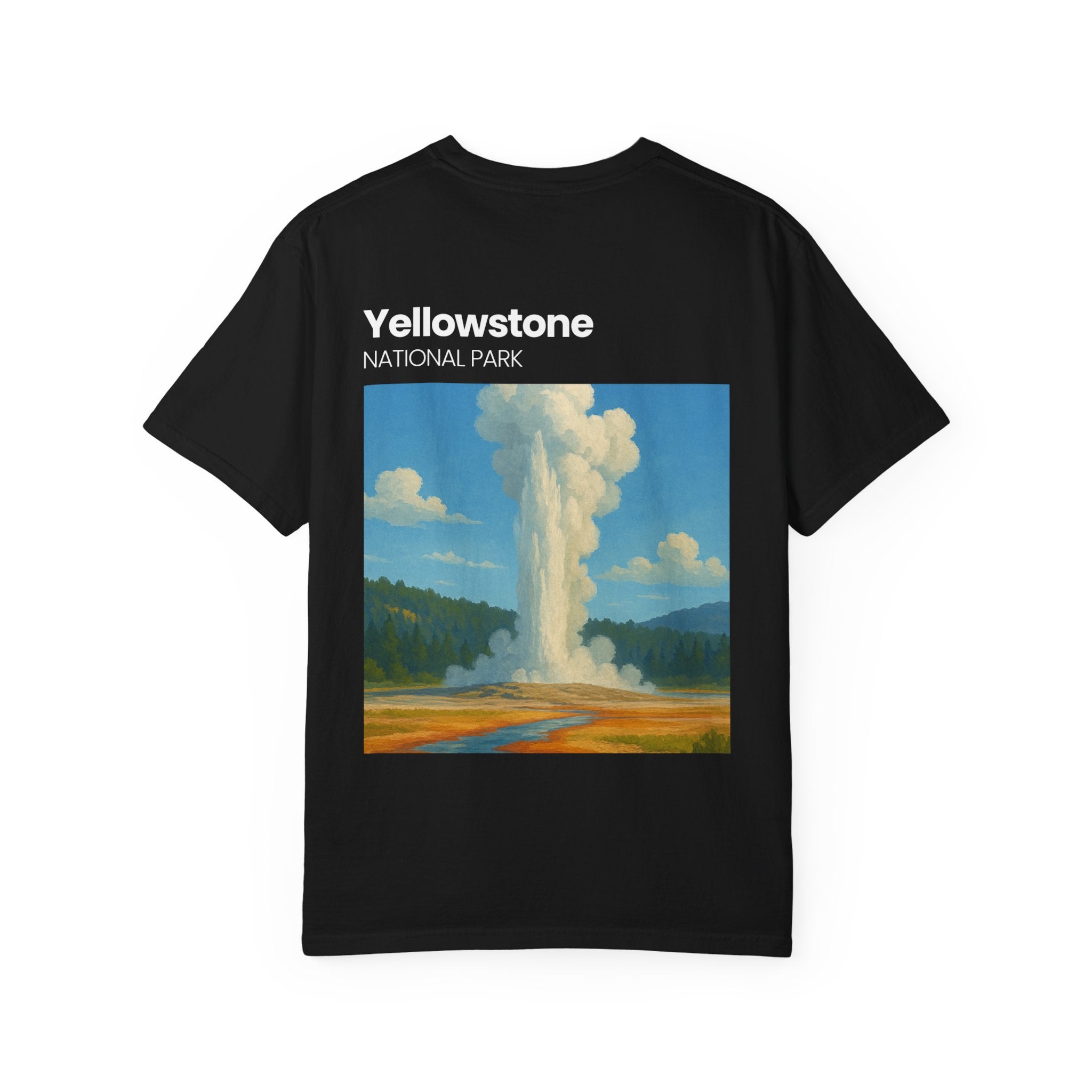 Yellowstone Geyser Illustration T-shirt | National Park Poster Tee