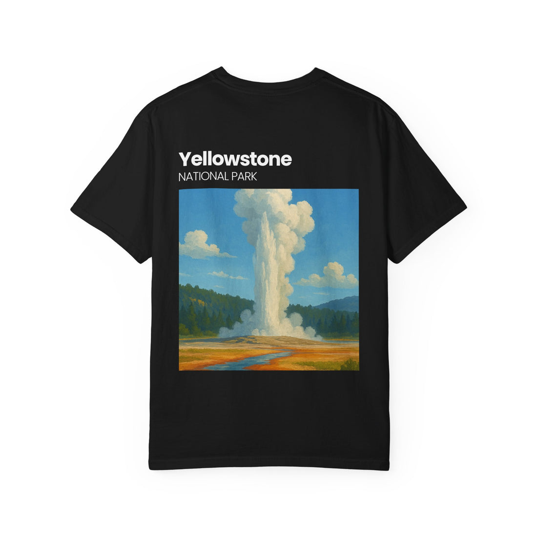 Yellowstone Geyser Illustration T-shirt | National Park Poster Tee
