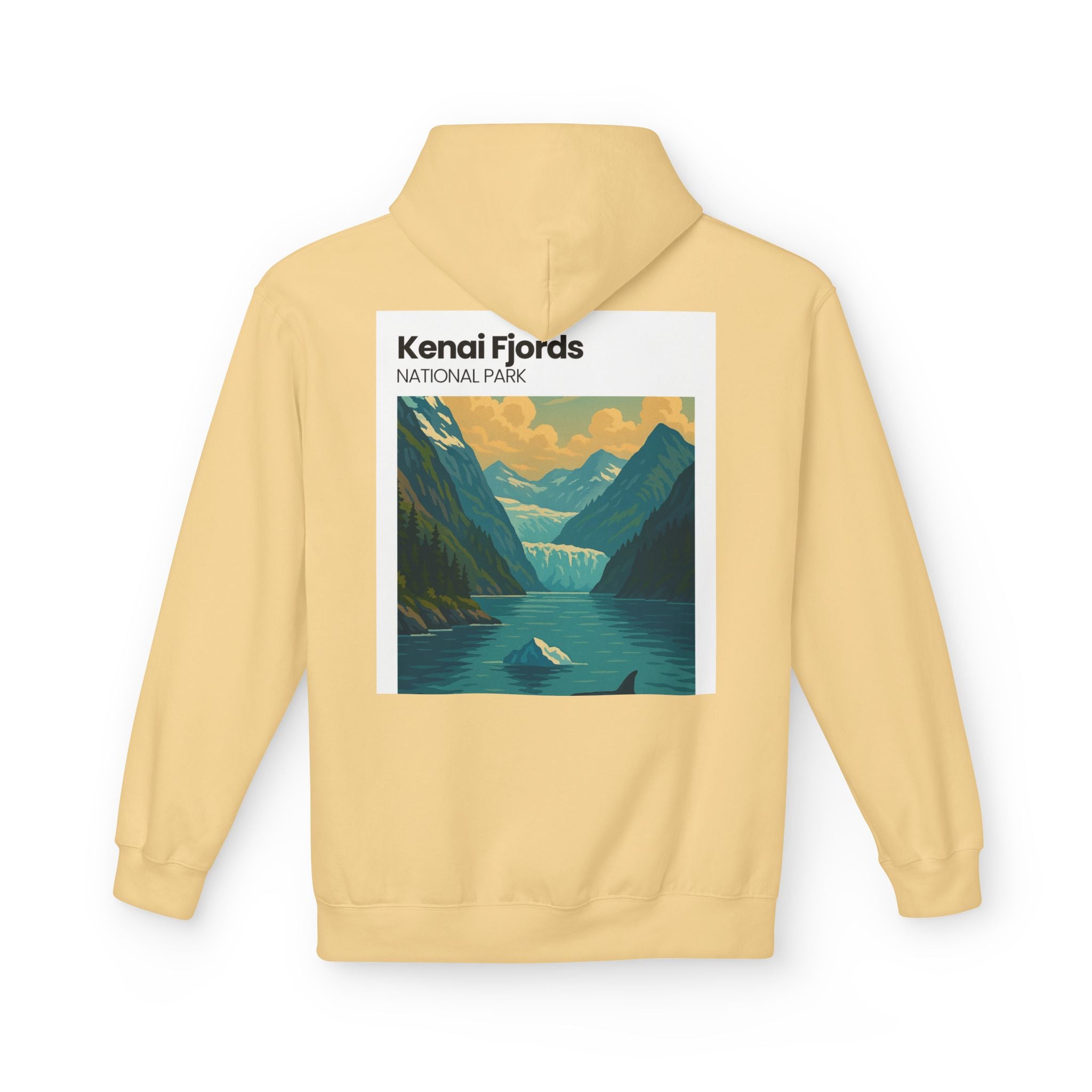 Kenai Fjords National Park landscape Hoodie | Alaska fjord vintage poster