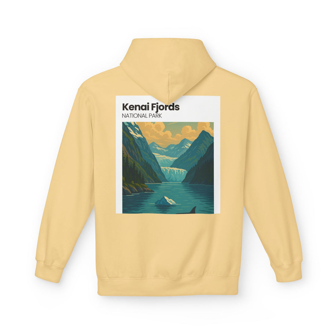 Kenai Fjords National Park landscape Hoodie | Alaska fjord vintage poster