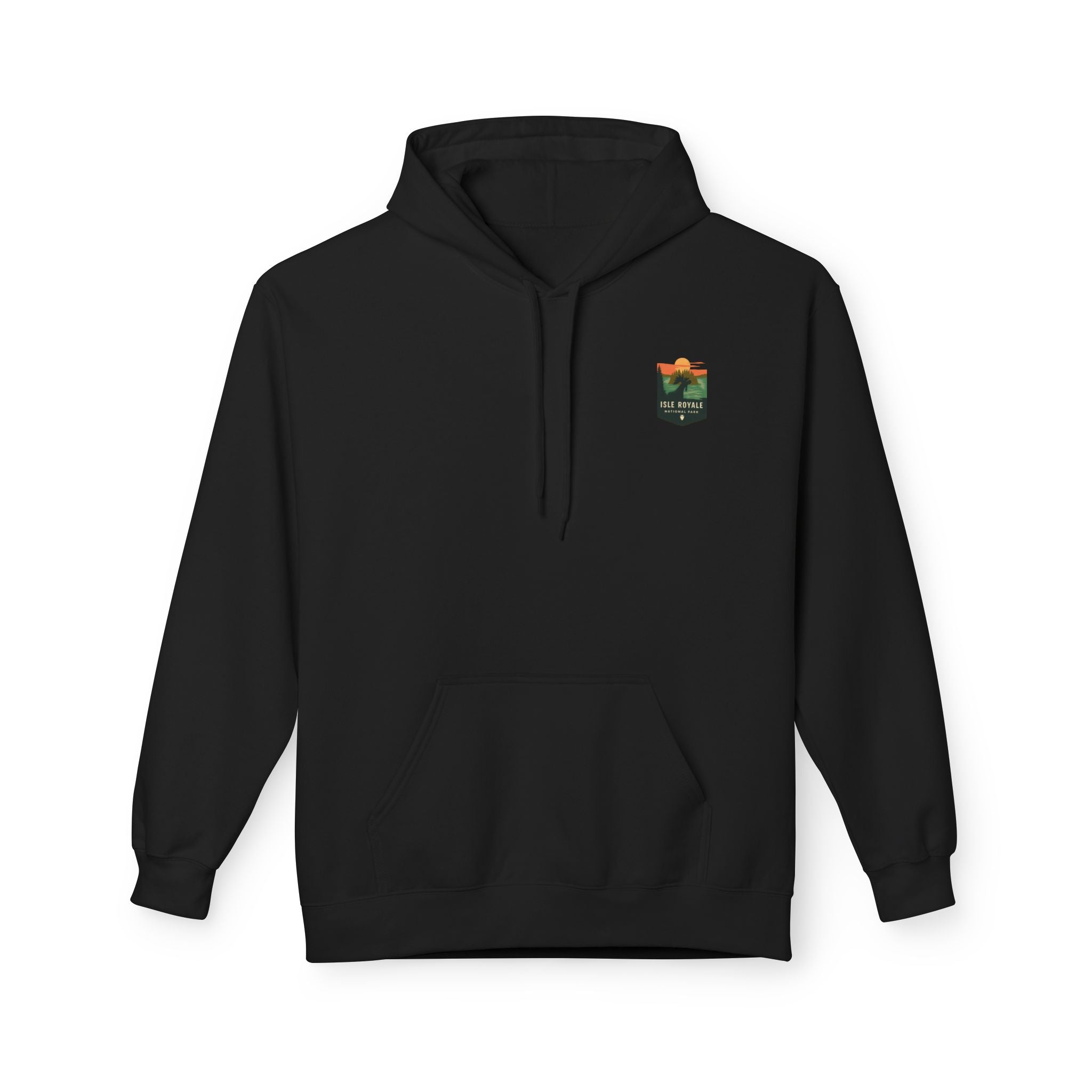 Mountain Sunset Badge Hoodie | Minimal Outdoor Patch Design
