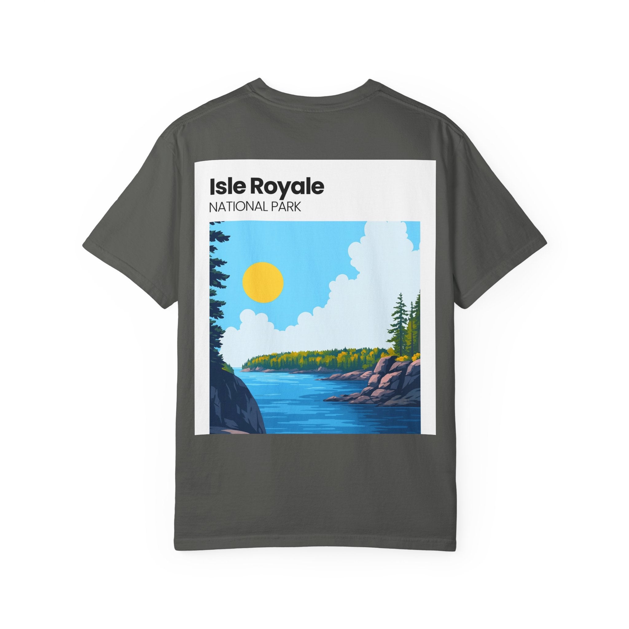 Isle Royale National Park Illustration T-shirt | Scenic Lake Sunrise Tee