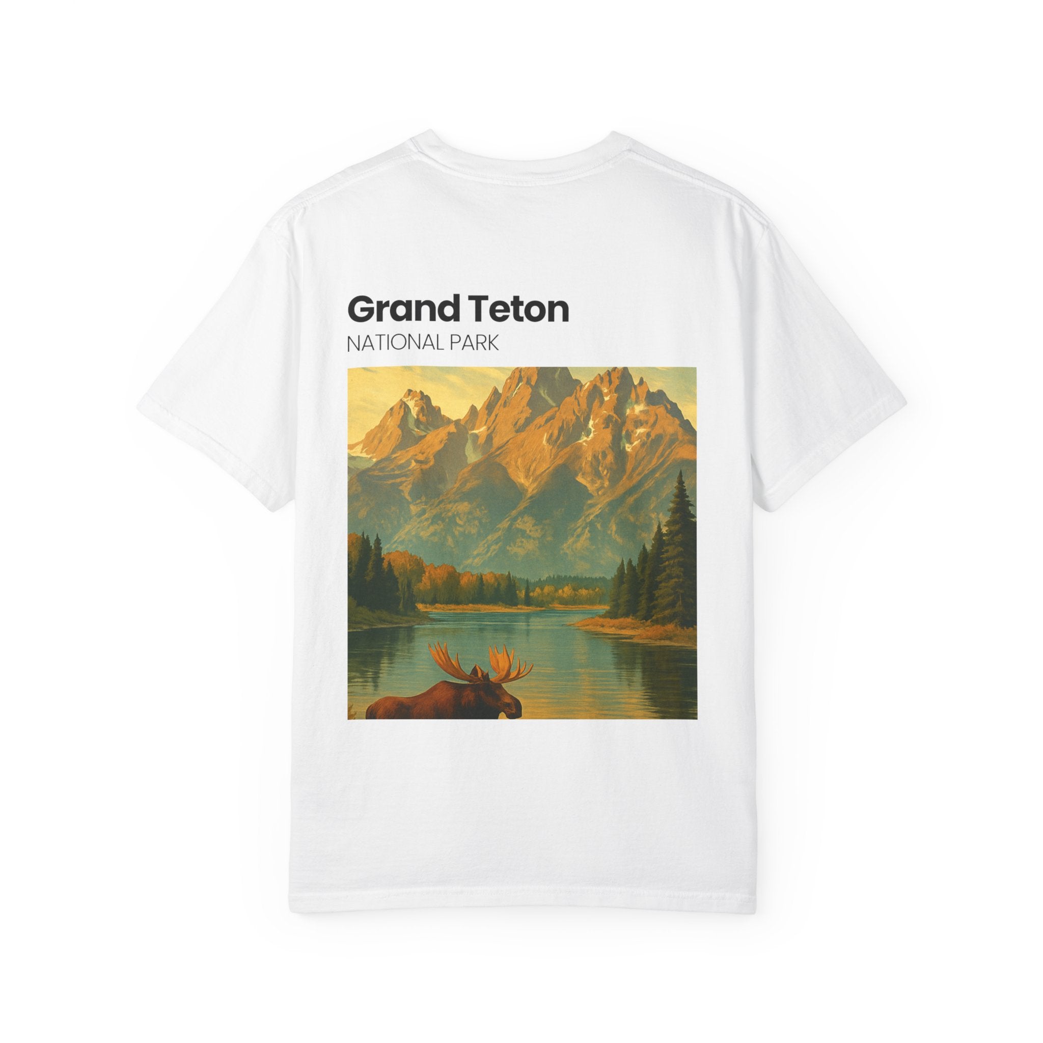 Grand Teton National Park Moose T-Shirt | Vintage Mountain Landscape