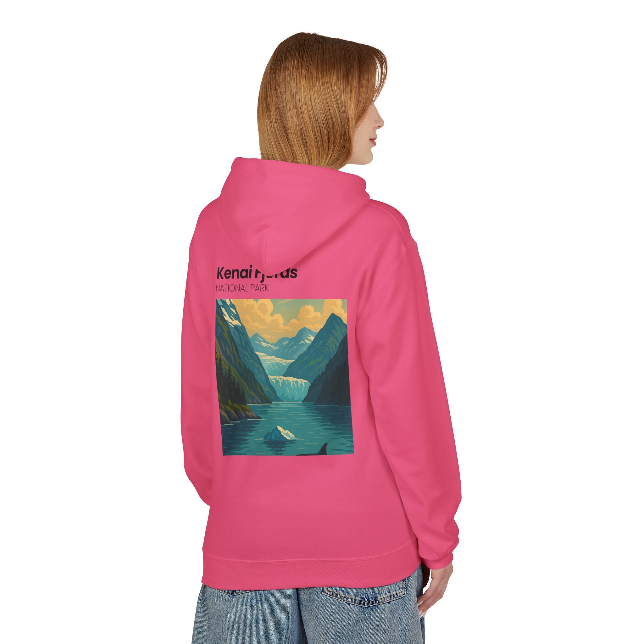 Kenai Fjords National Park landscape Hoodie | Alaska fjord vintage poster