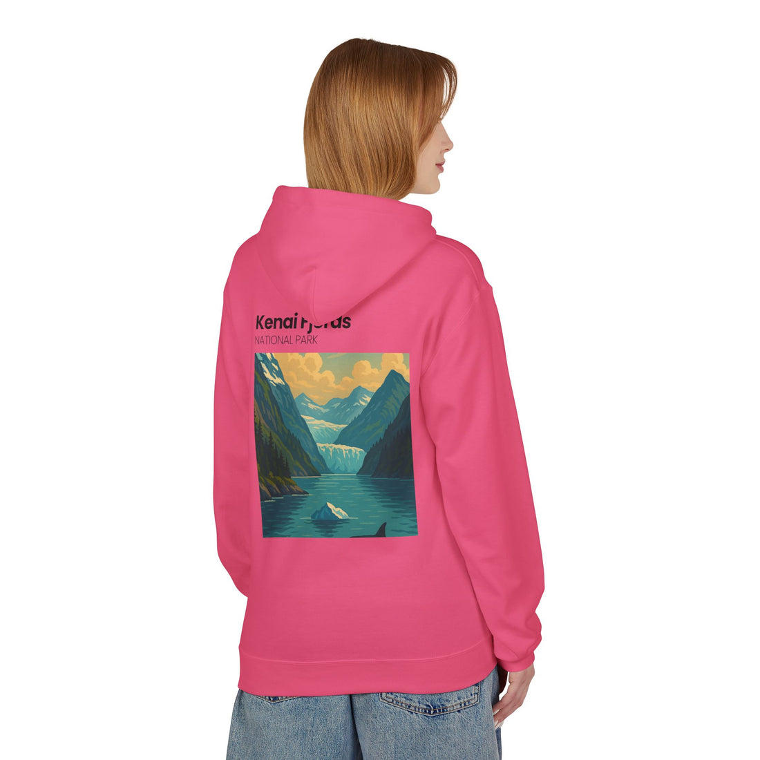 Kenai Fjords National Park landscape Hoodie | Alaska fjord vintage poster