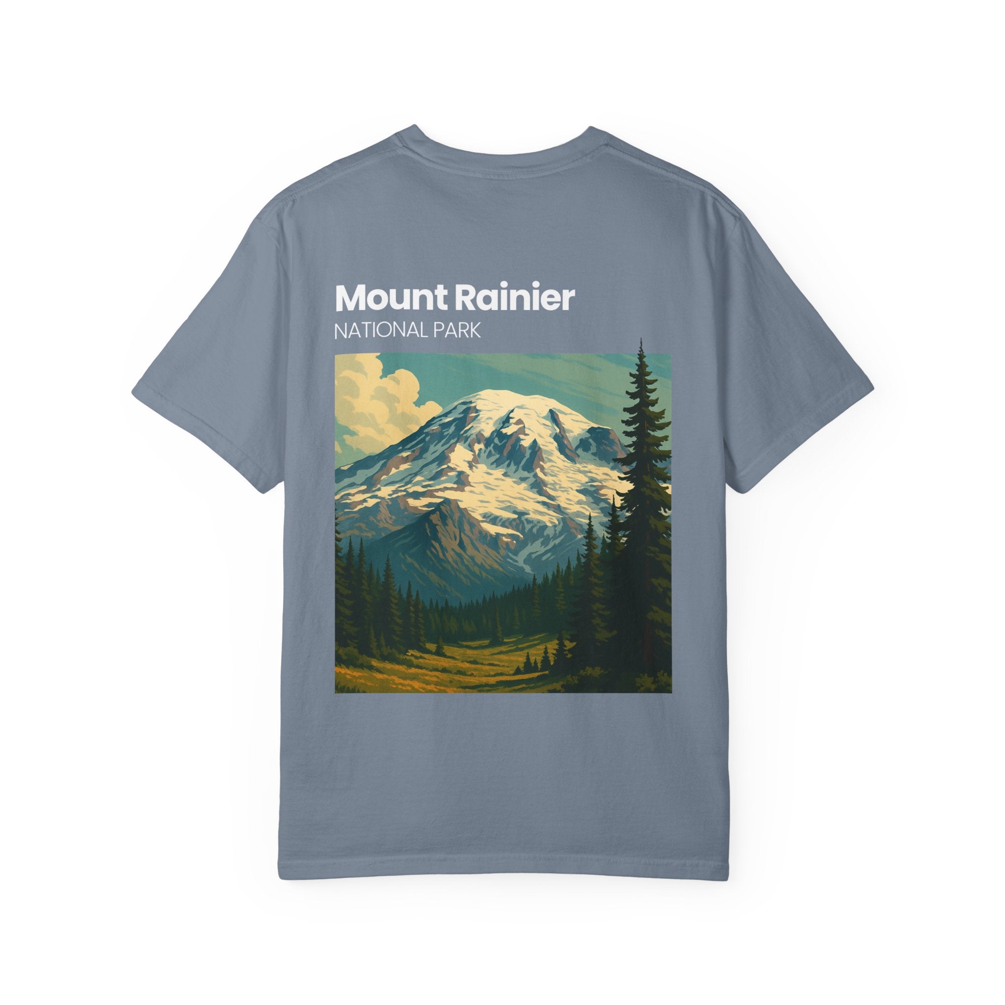 Mount Rainier National Park Poster T-Shirt | Vintage Landscape Graphic