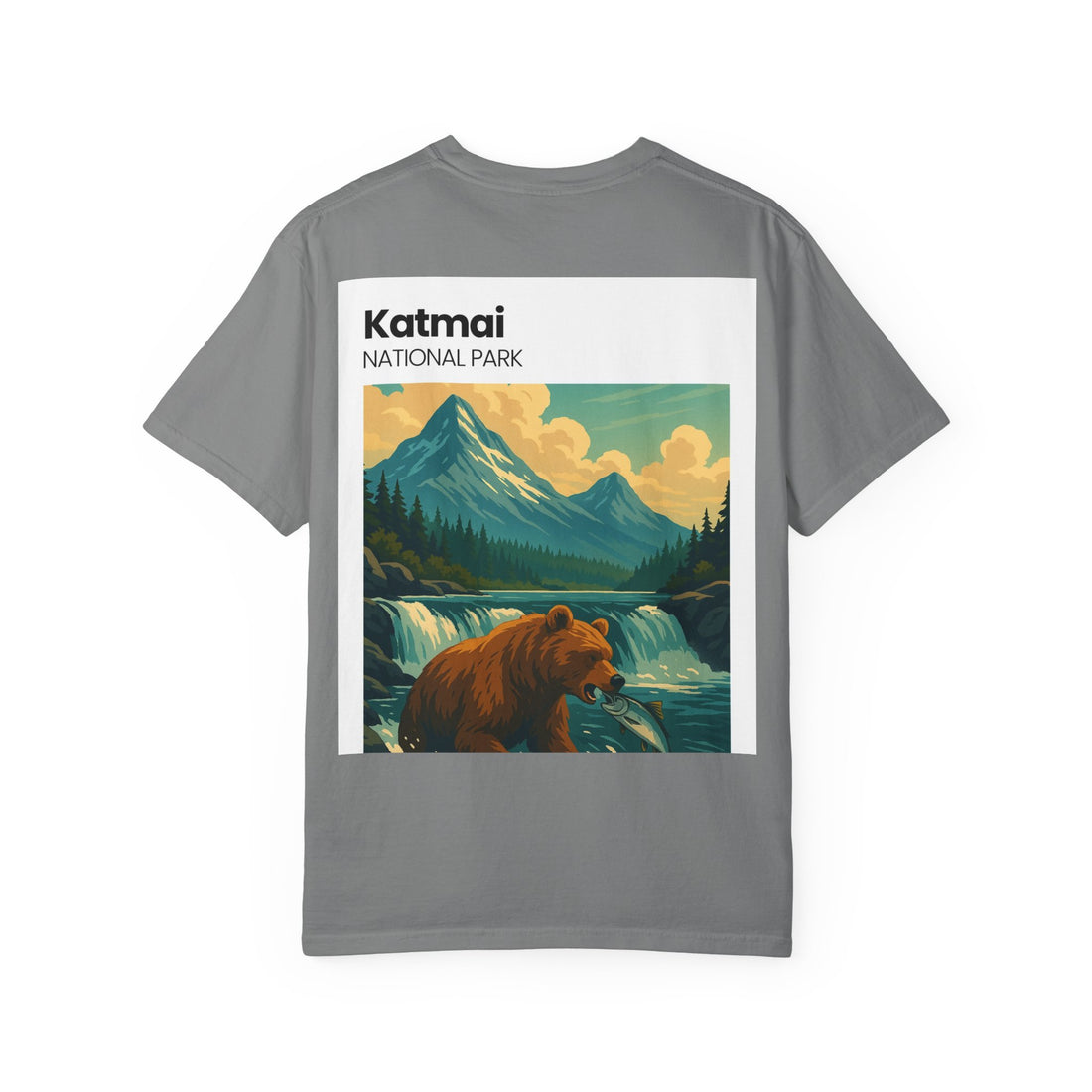 Katmai National Park Bear Illustration T-shirt | Mountain River Nature Tee
