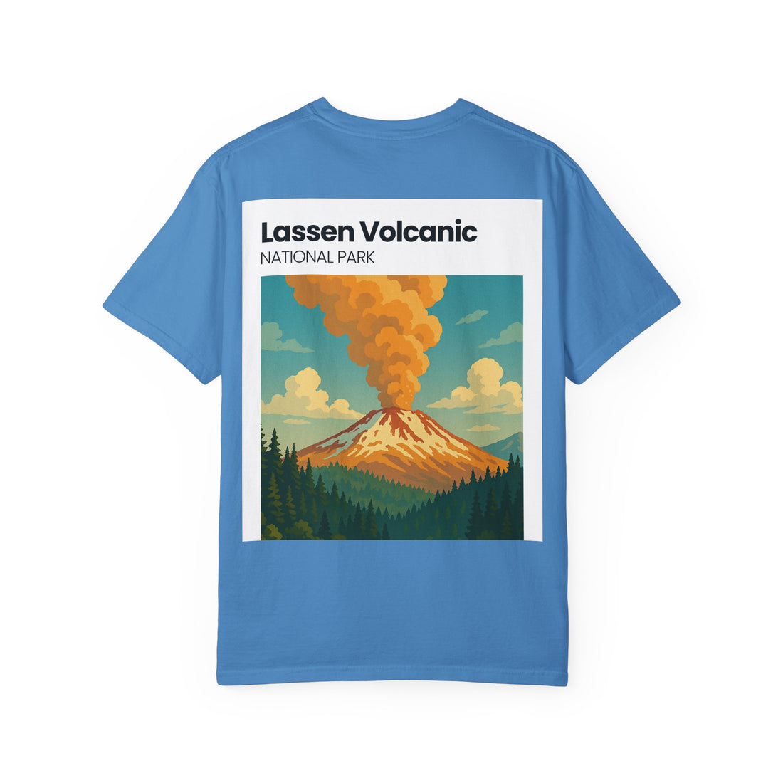 Lassen Volcanic Poster Art T-Shirt | Mountain Eruption Design