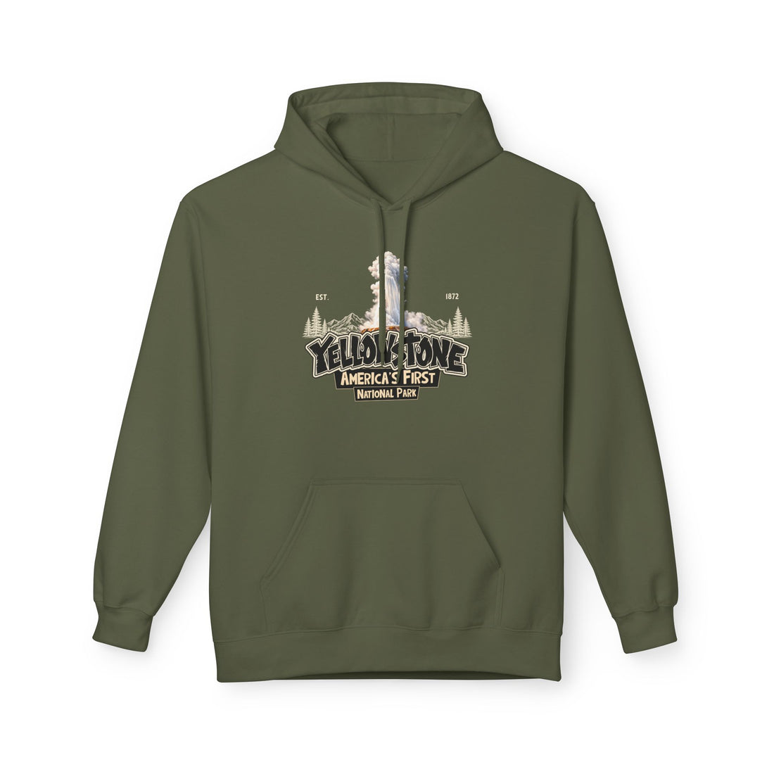 Yellowstone Old Faithful – Where the Wild Still Roams Hoodie Model2