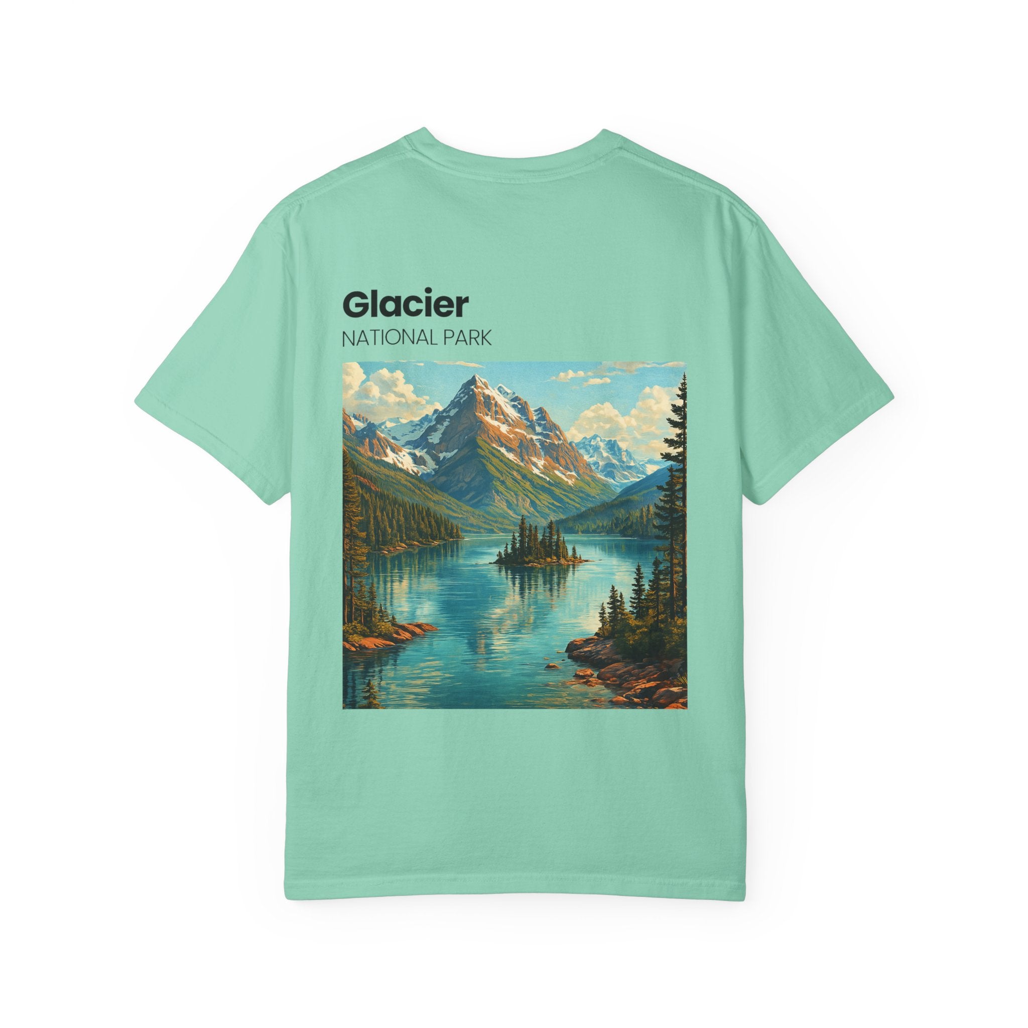 Glacier National Park Landscape T-shirt | Vintage Mountain Lake Tee