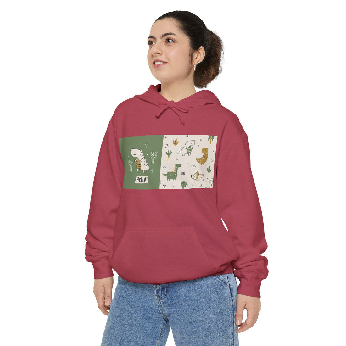 Whimsical Animal Design Hoodie - Cozy Unisex Garment-Dyed Apparel