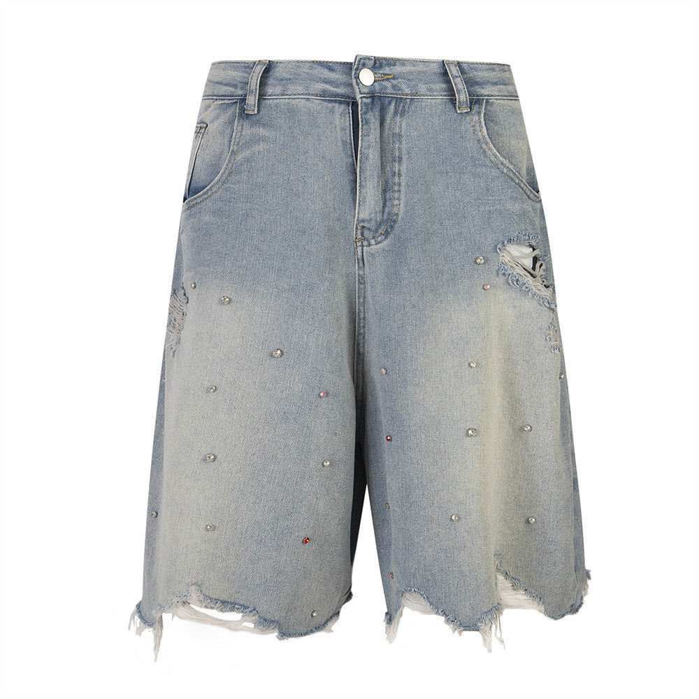 Ripped Denim Shorts For Men And Women