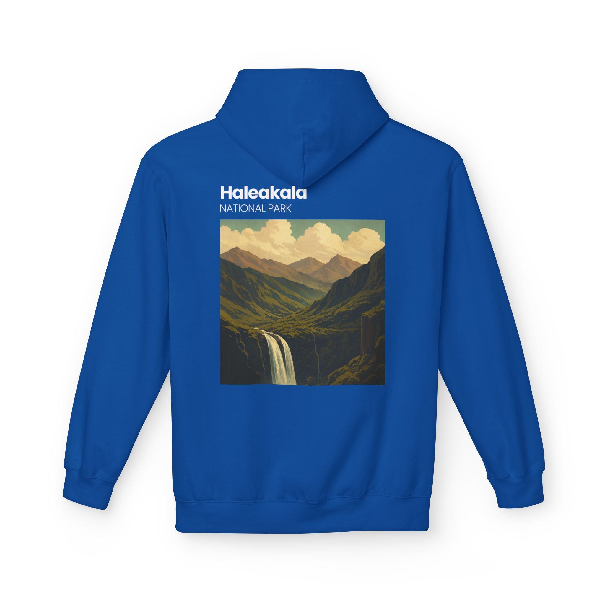 Haleakala National Park Landscape Hoodie | Vintage Mountain Waterfall