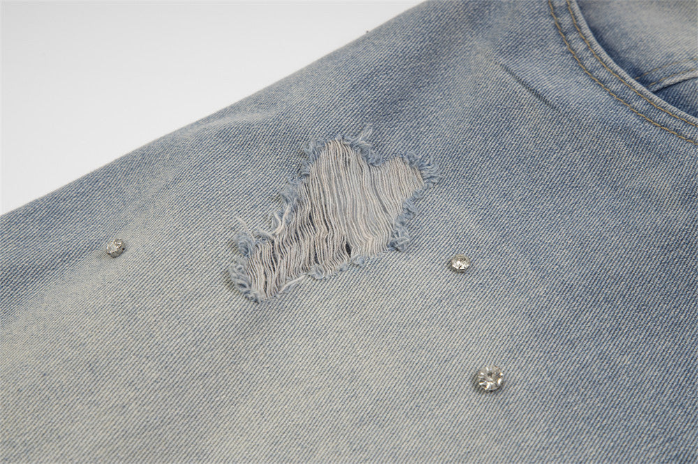 Ripped Denim Shorts For Men And Women