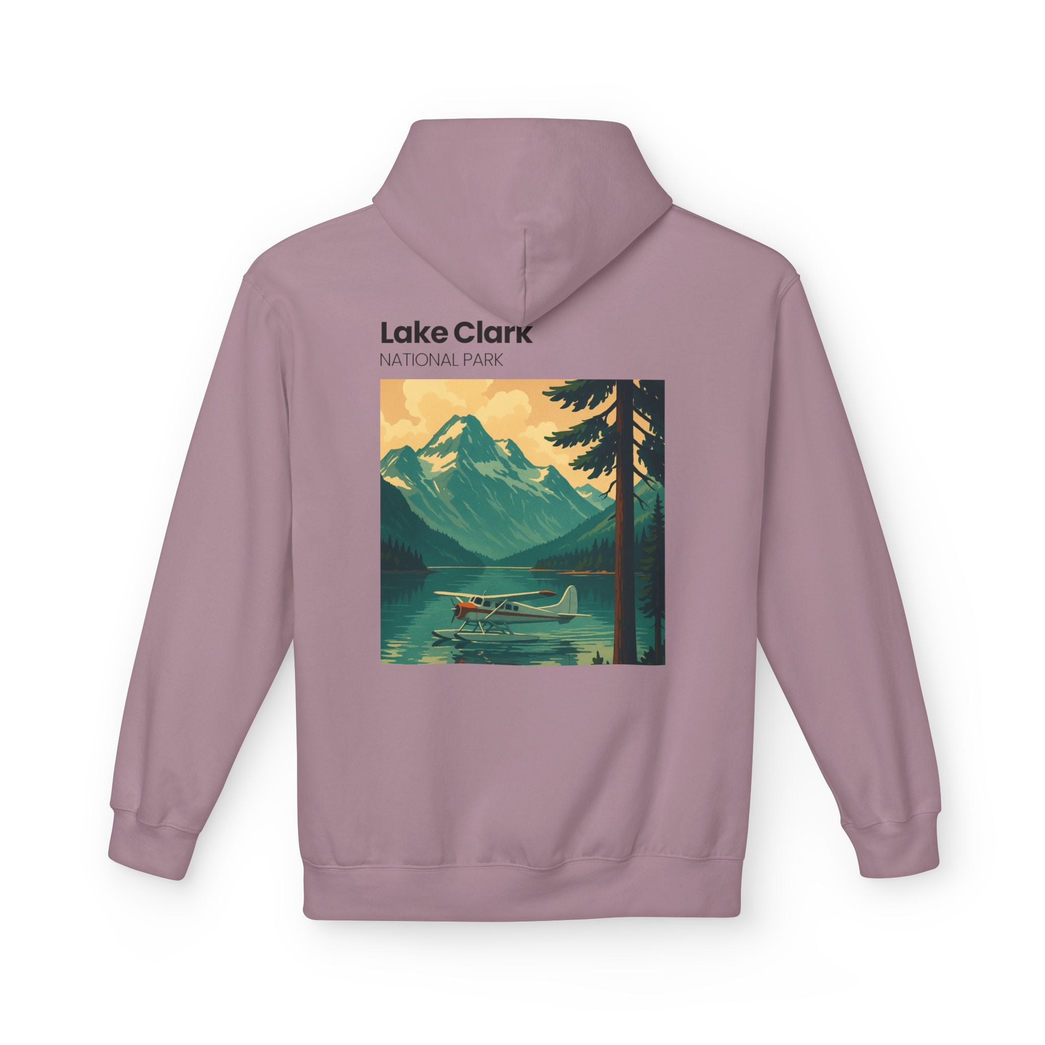 Lake Clark National Park vintage landscape Hoodie | Mountain Lake Seaplane