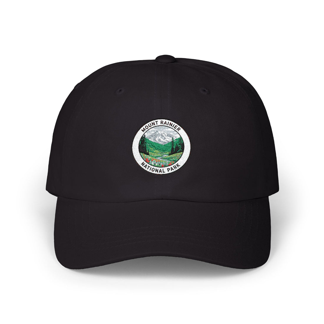 Mountains Rainier National Park patch Classic Dad Cap | embroidered hiking hat