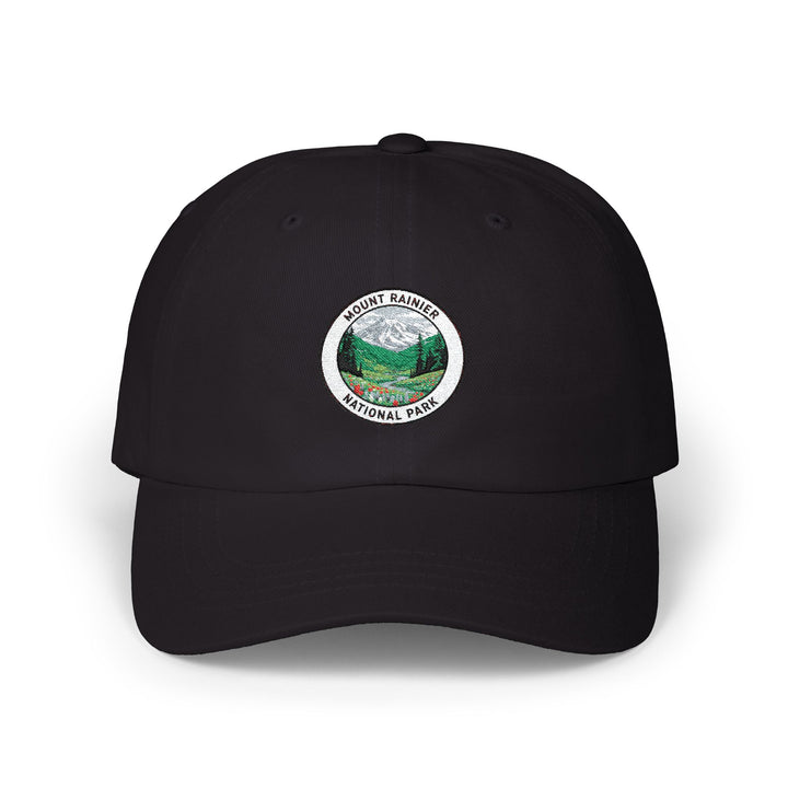 Mountains Rainier National Park patch Classic Dad Cap | embroidered hiking hat