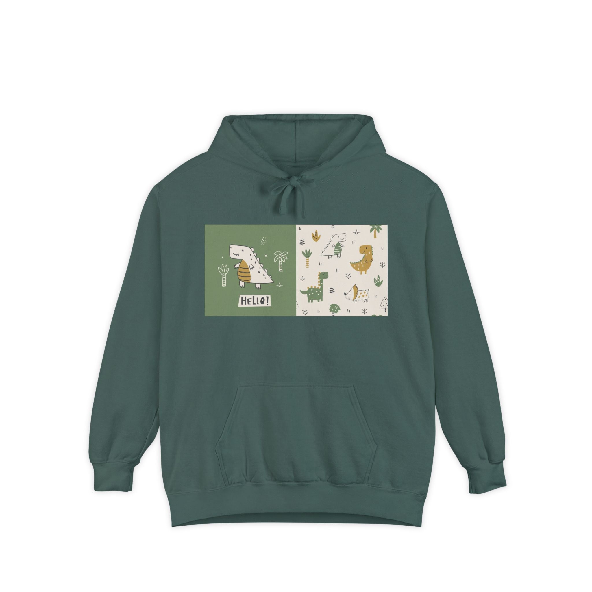 Whimsical Animal Design Hoodie - Cozy Unisex Garment-Dyed Apparel