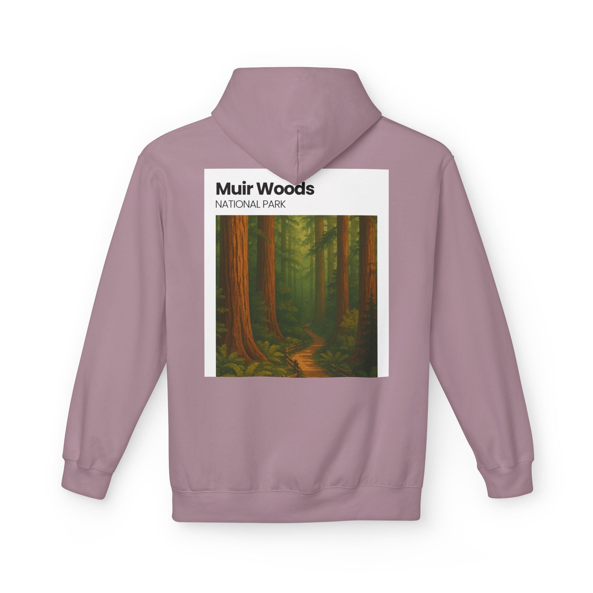 Muir Woods National Park Forest Path Hoodie | Vintage Nature Poster