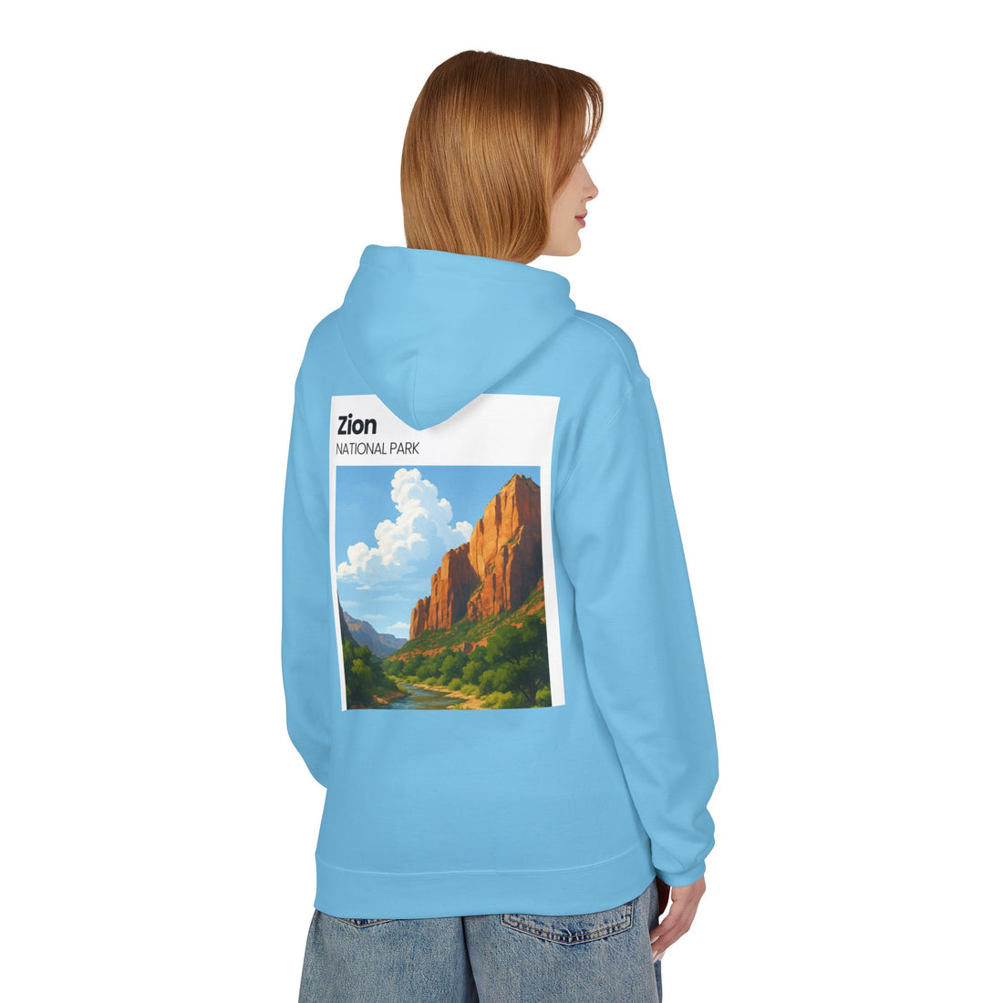 Zion National Park landscape Hoodie | Scenic Canyon Poster back print
