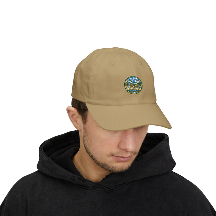 Great Smoky Mountains Wildflowers Round Logo Classic Dad Cap