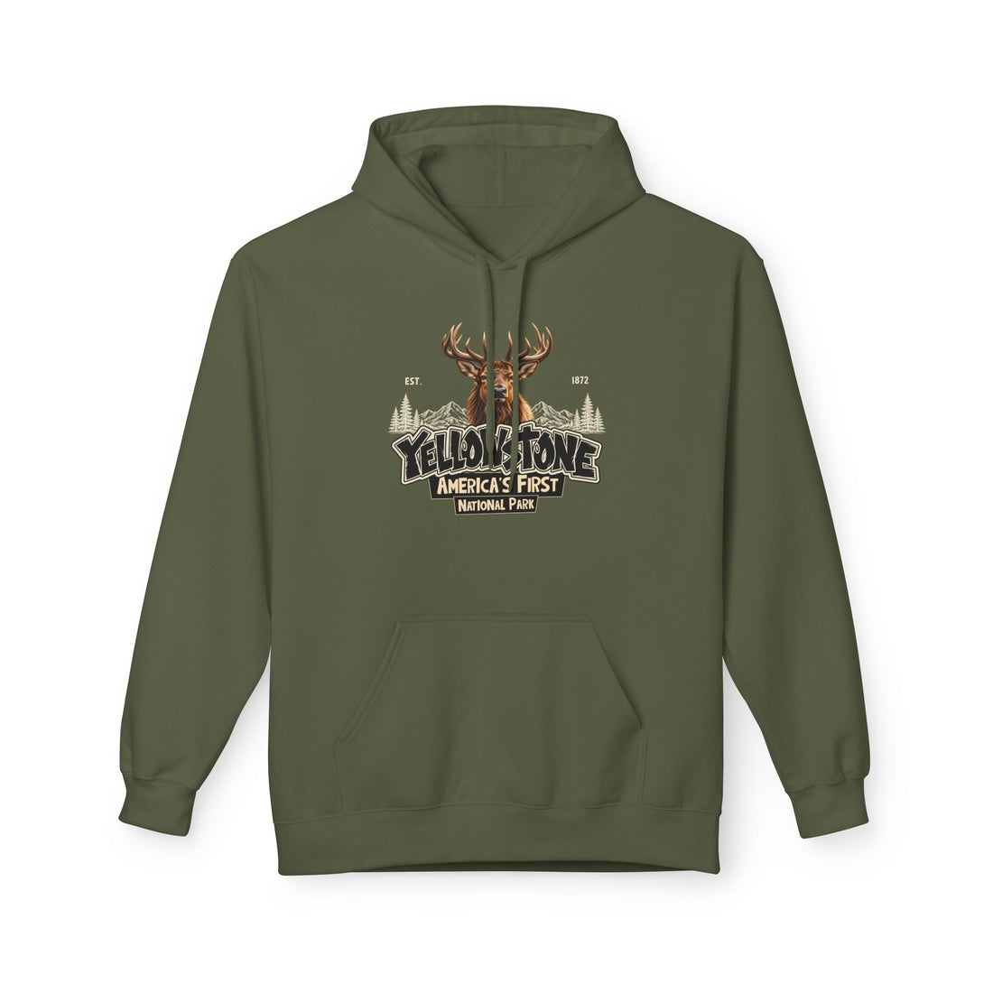 Yellowstone Elk – Where the Wild Still Roams Hoodie Model1