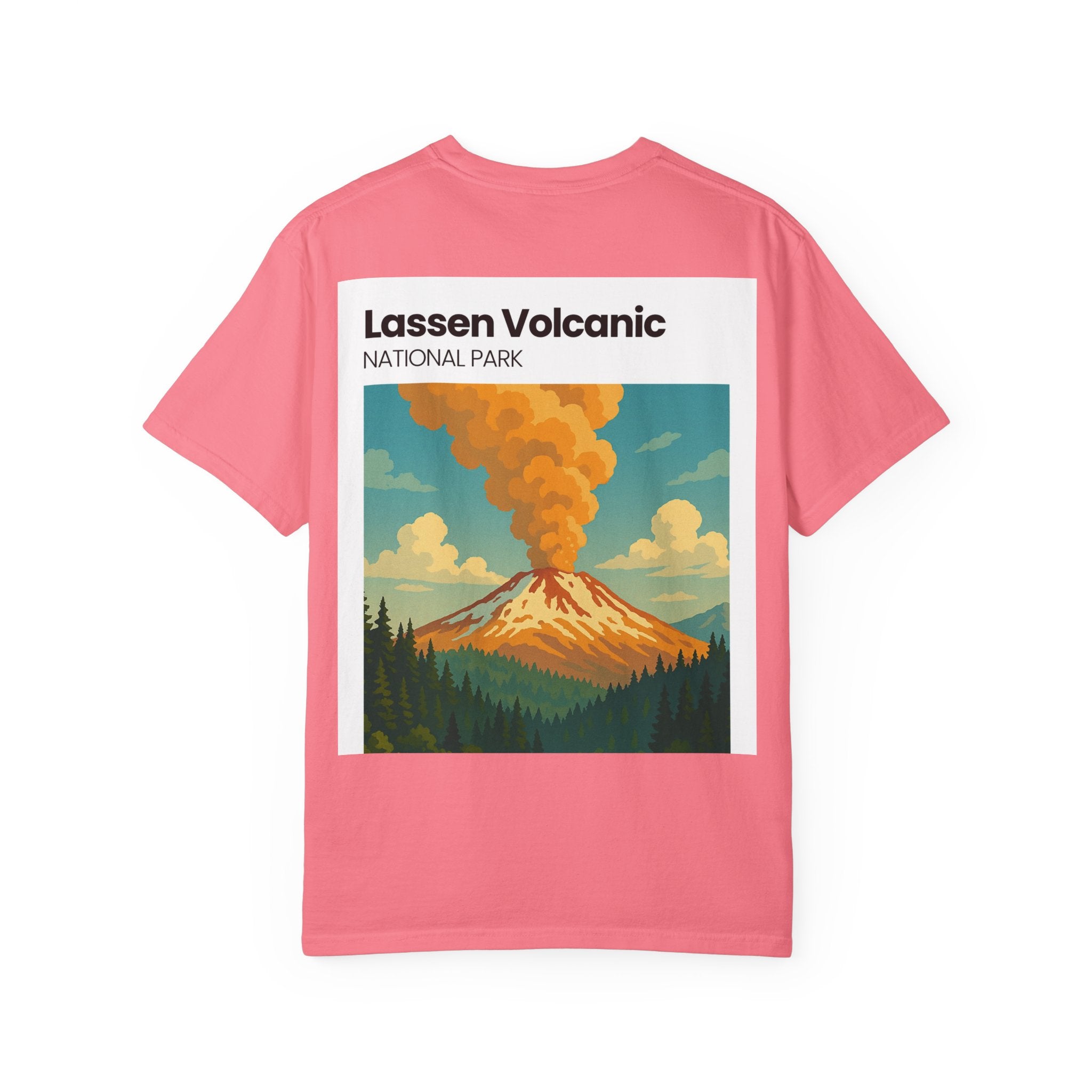 Lassen Volcanic Poster Art T-Shirt | Mountain Eruption Design
