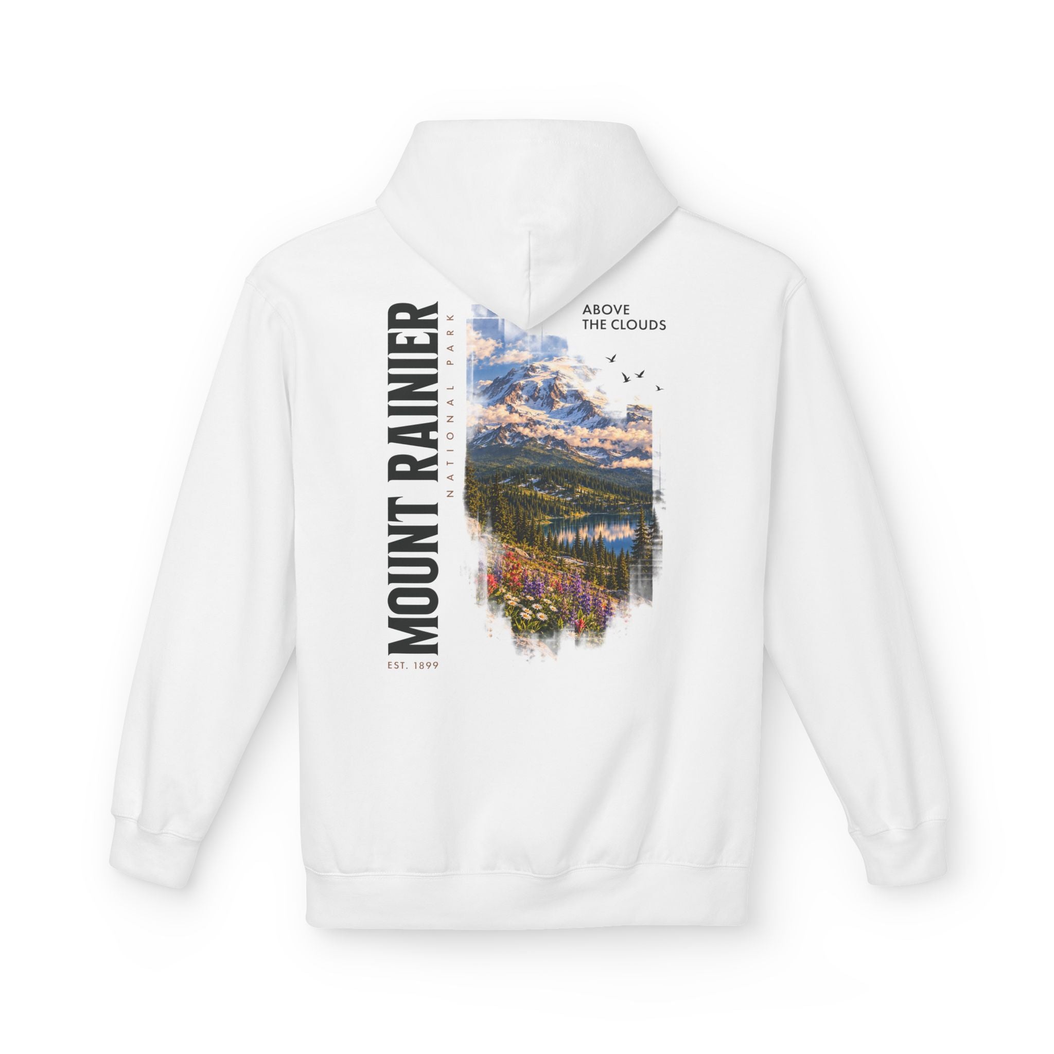 Mount Rainier National Park –  Alpine Scene Graphic Hoodie