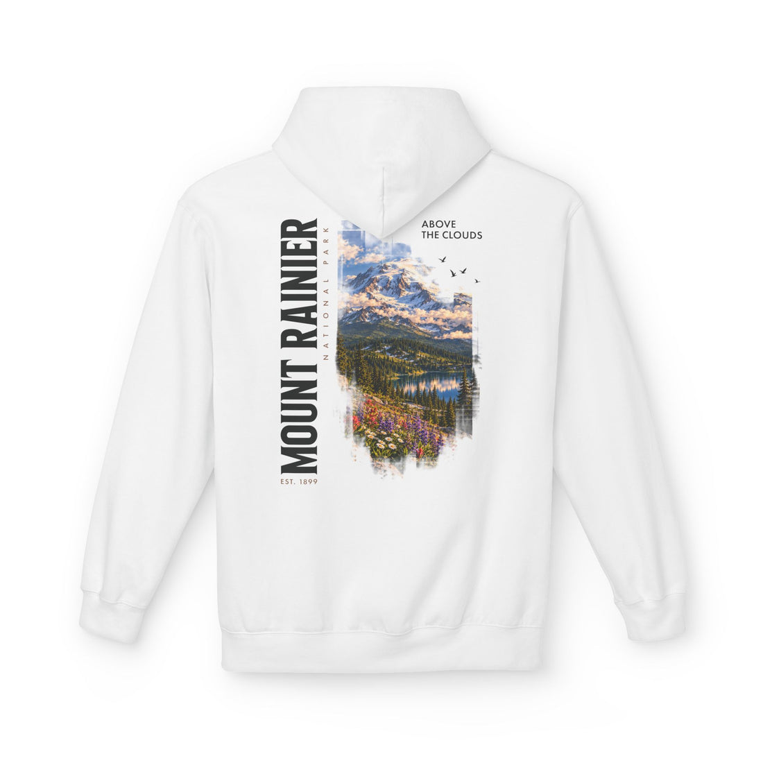 Mount Rainier National Park –  Alpine Scene Graphic Hoodie