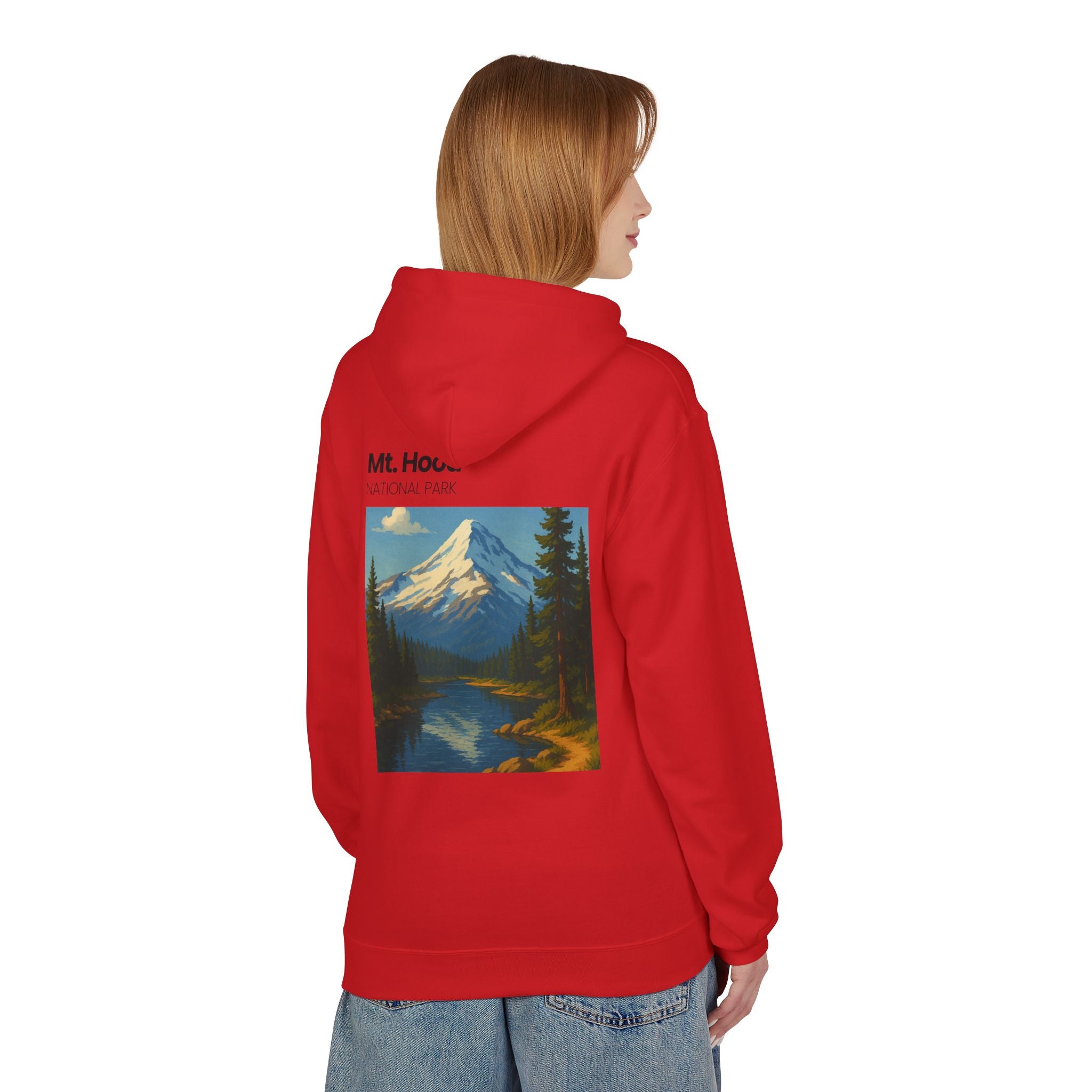 Mt. Hood National Park landscape Hoodie | Vintage mountain poster design
