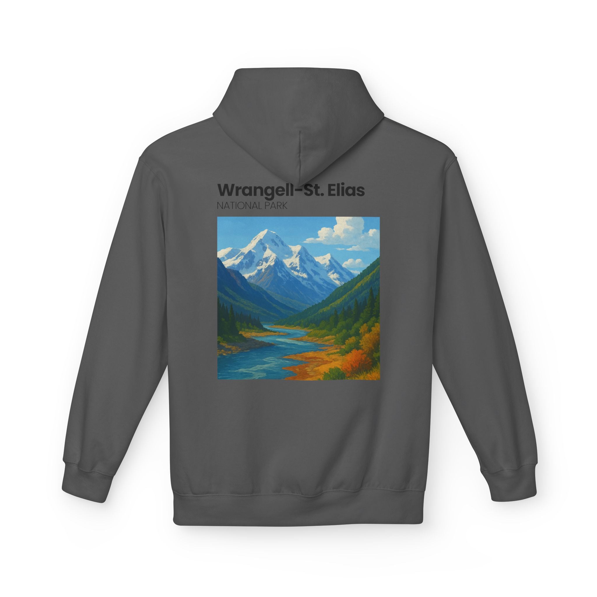 Wrangell–St. Elias National Park landscape Hoodie | Mountain river art