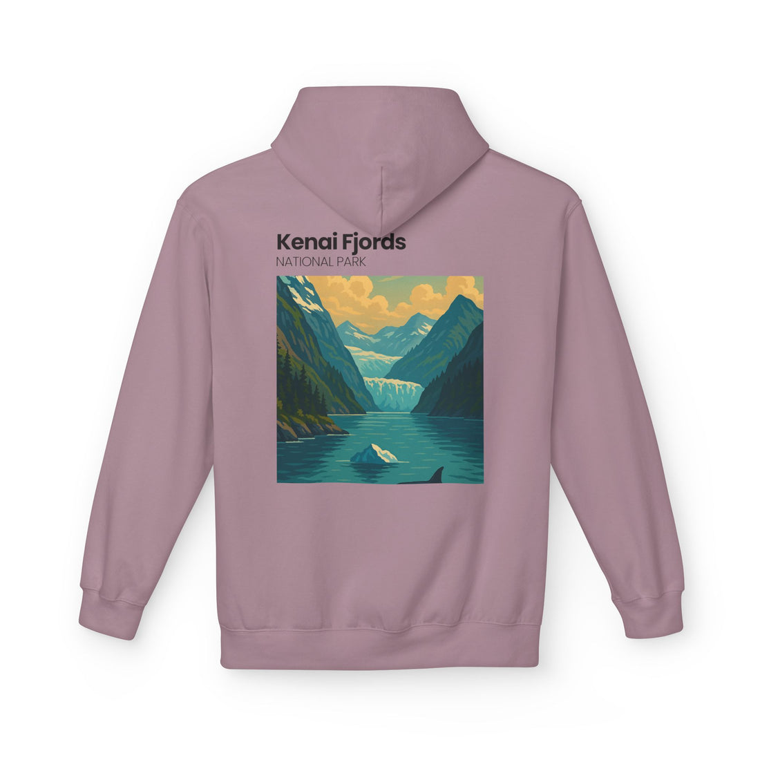 Kenai Fjords National Park landscape Hoodie | Alaska fjord vintage poster