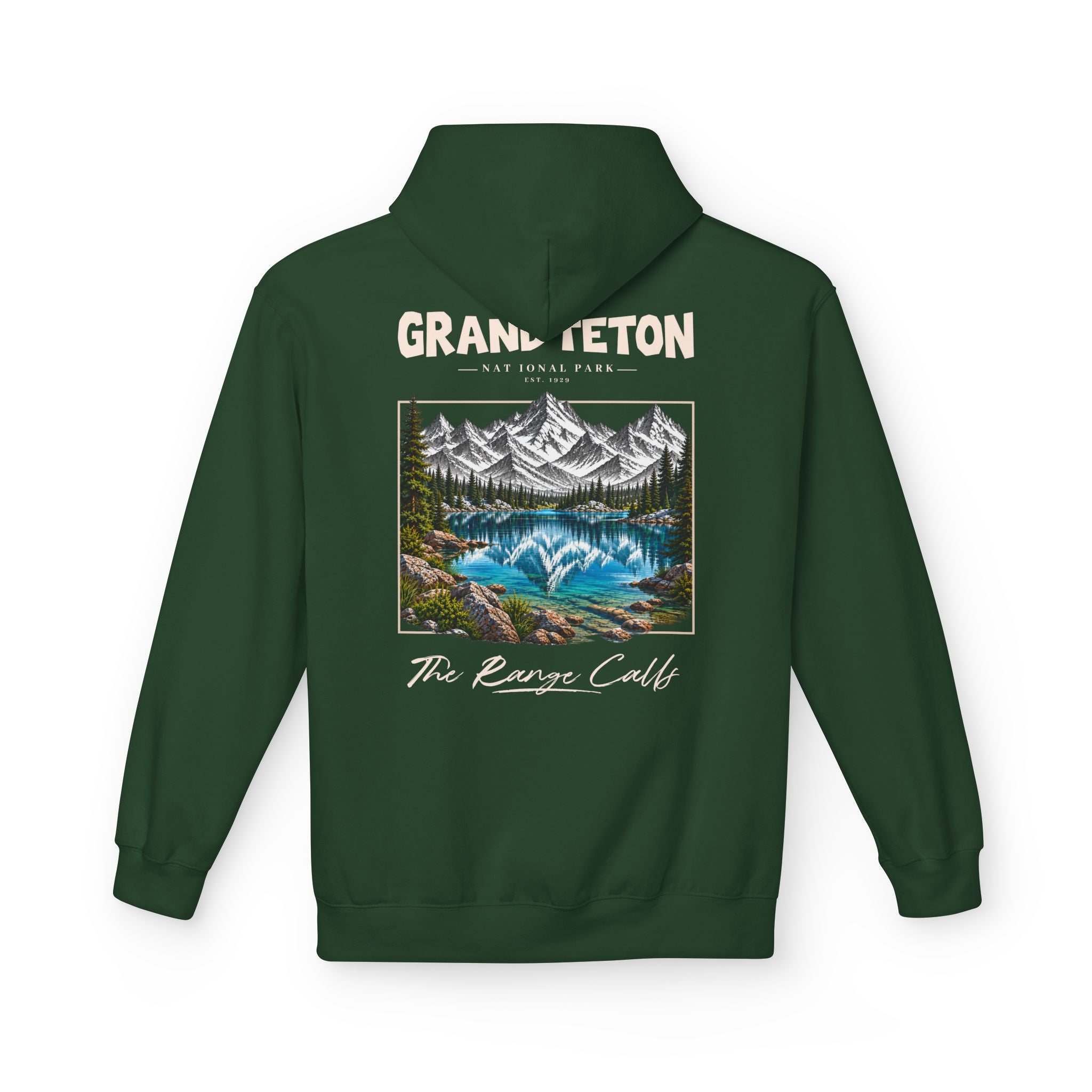 Grand Teton National Park Lake Reflection Graphic Hoodie