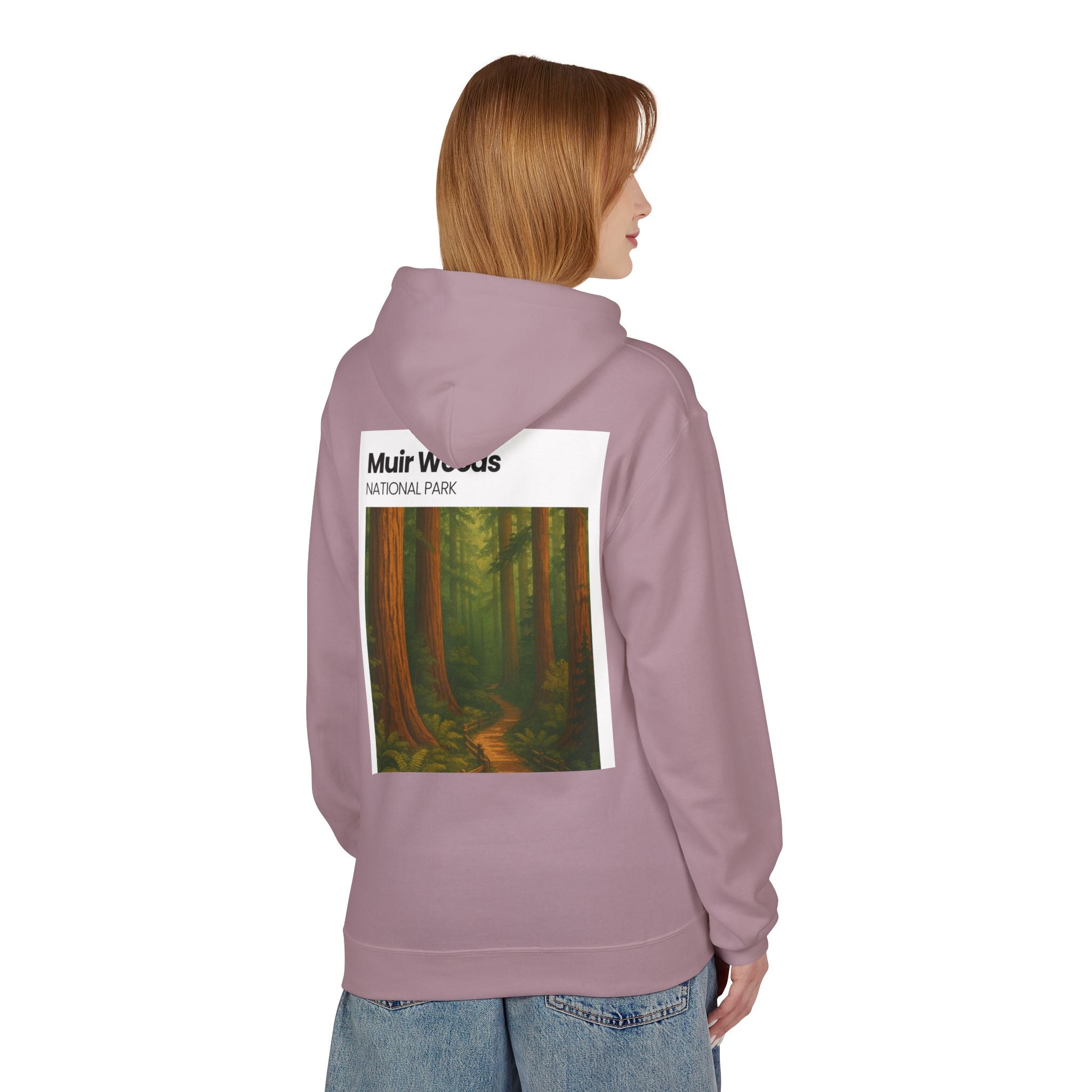 Muir Woods National Park Forest Path Hoodie | Vintage Nature Poster