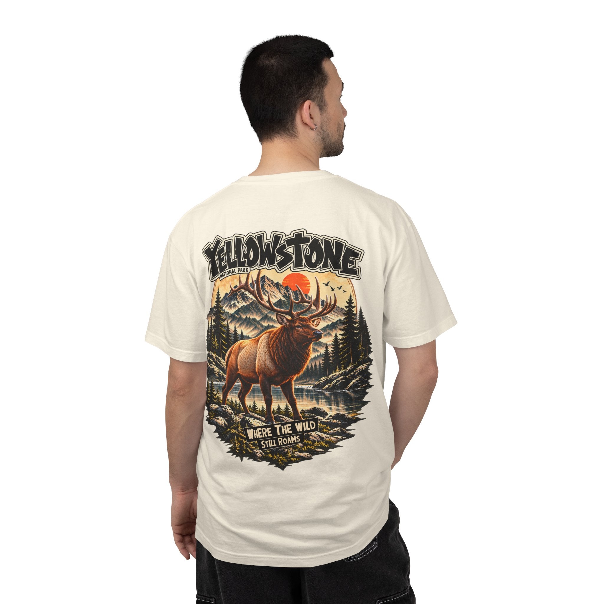 Yellowstone Elk – Where the Wild Still Roams T-Shirt Model1