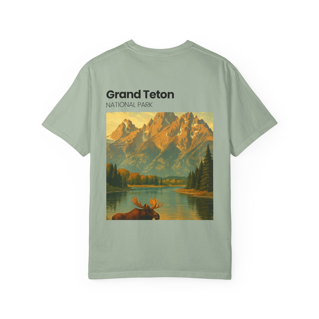 Grand Teton National Park Moose T-Shirt | Vintage Mountain Landscape